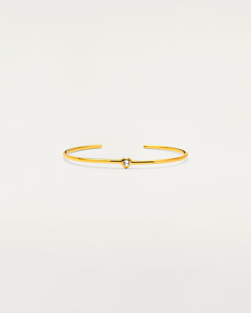 Gold Crystal Heart Bangle