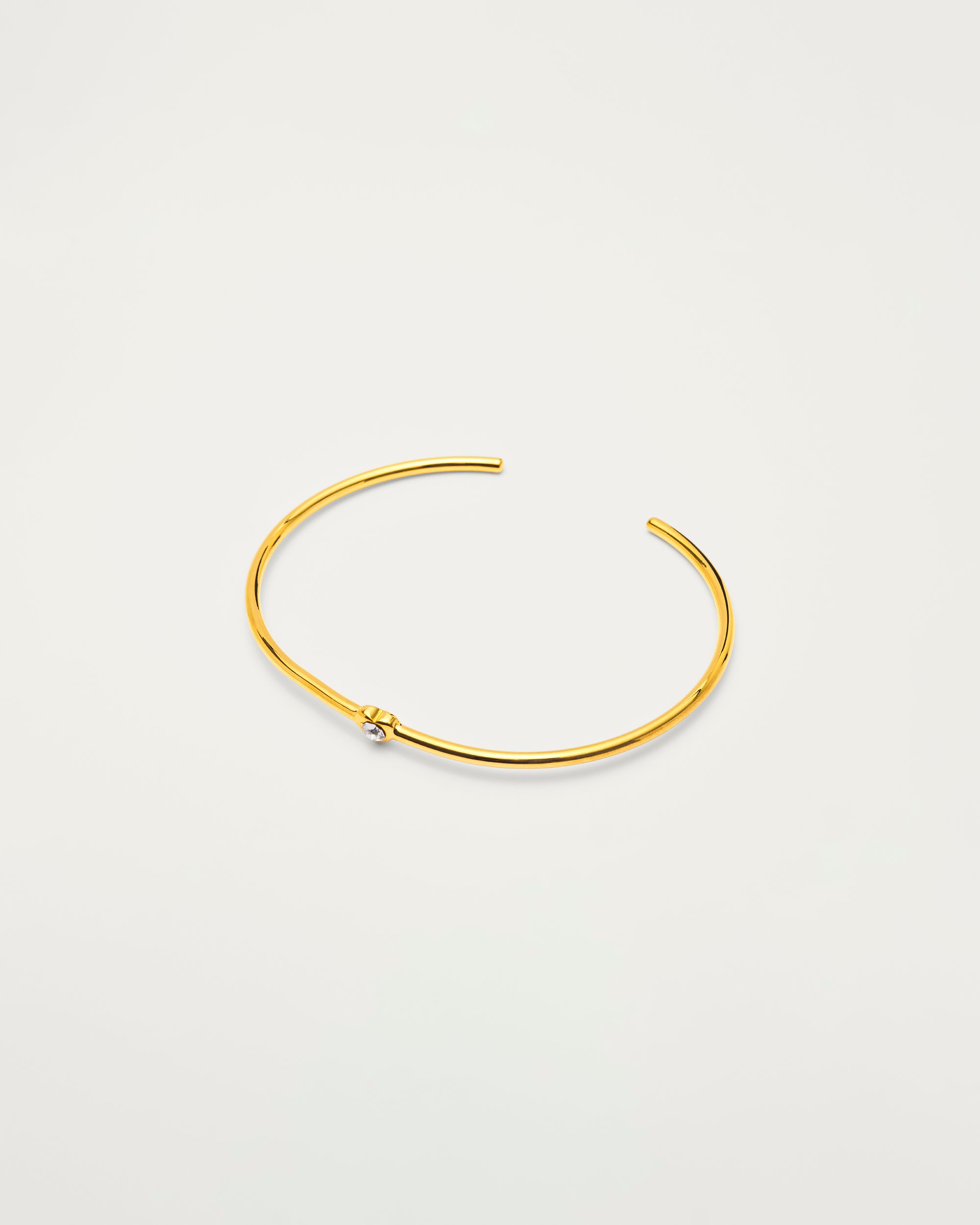 Gold Crystal Heart Bangle