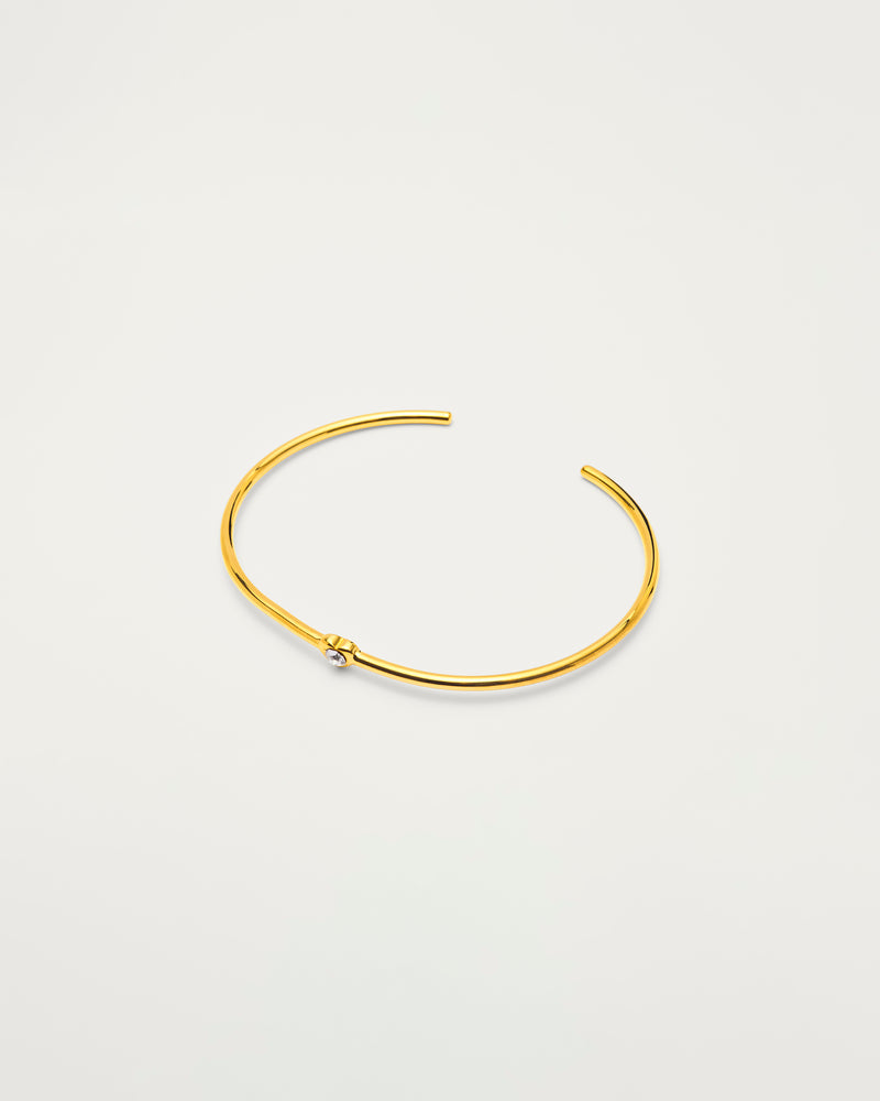 Gold Crystal Heart Bangle
