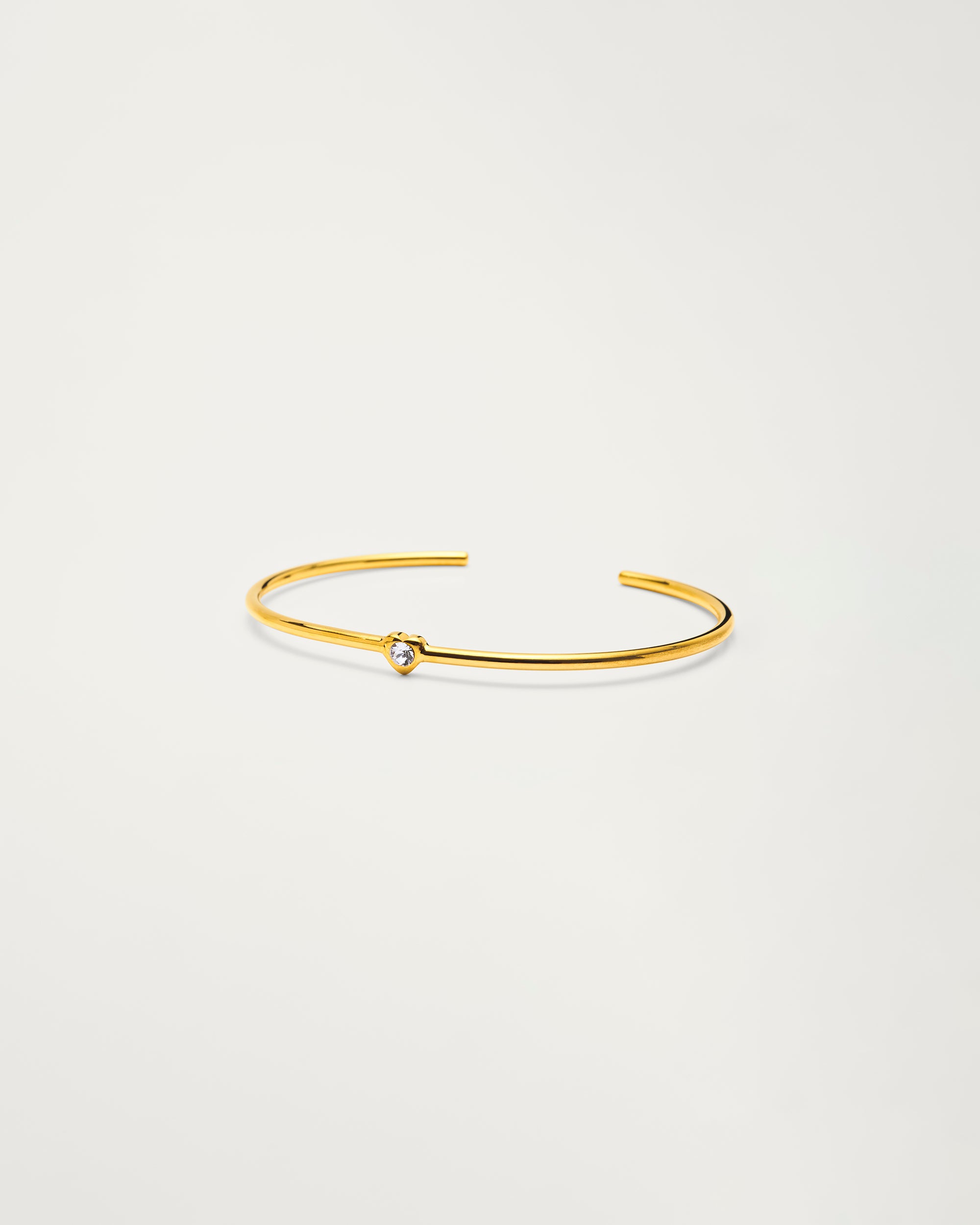 Gold Crystal Heart Bangle