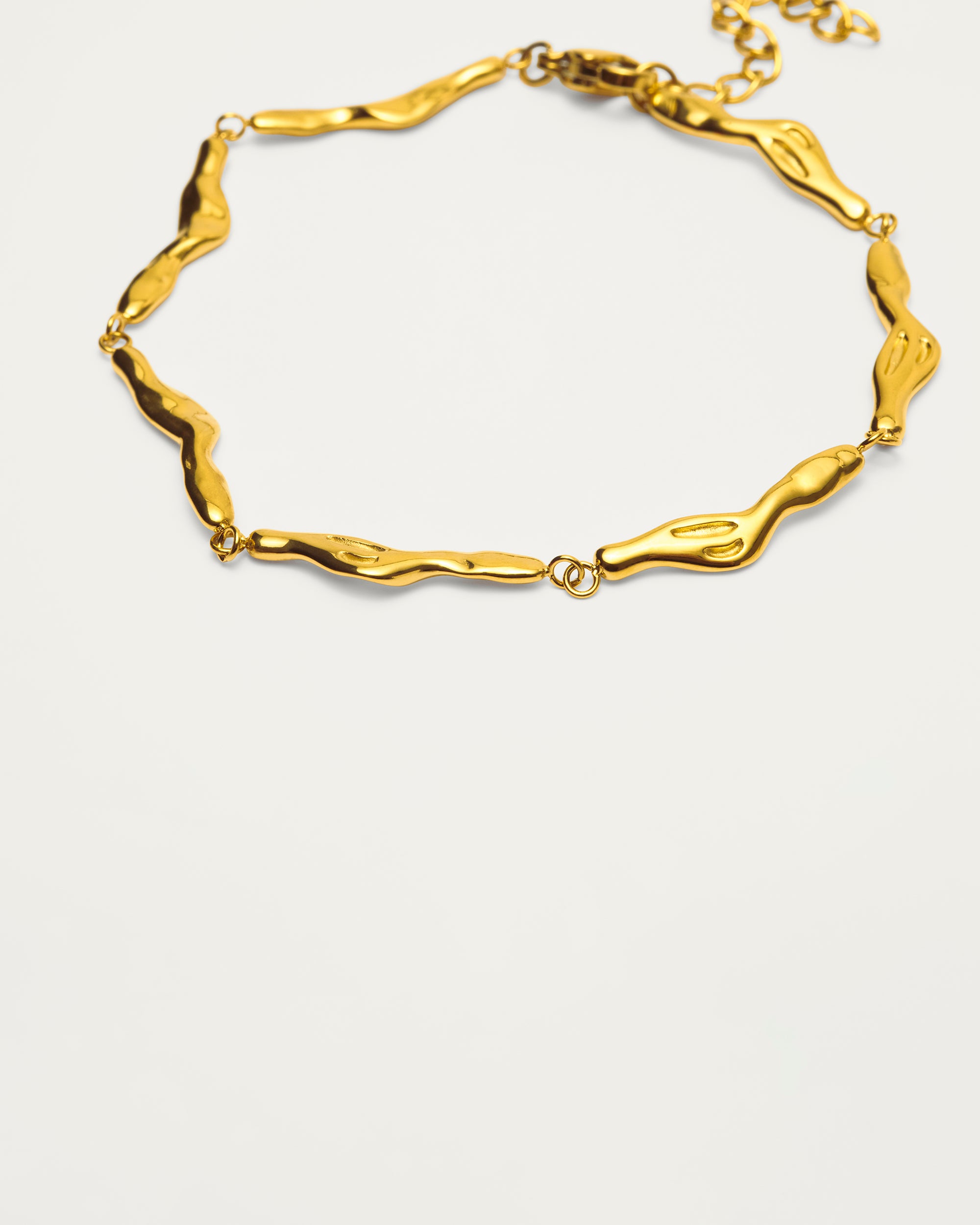 Gold Organic Wave Link Bracelet