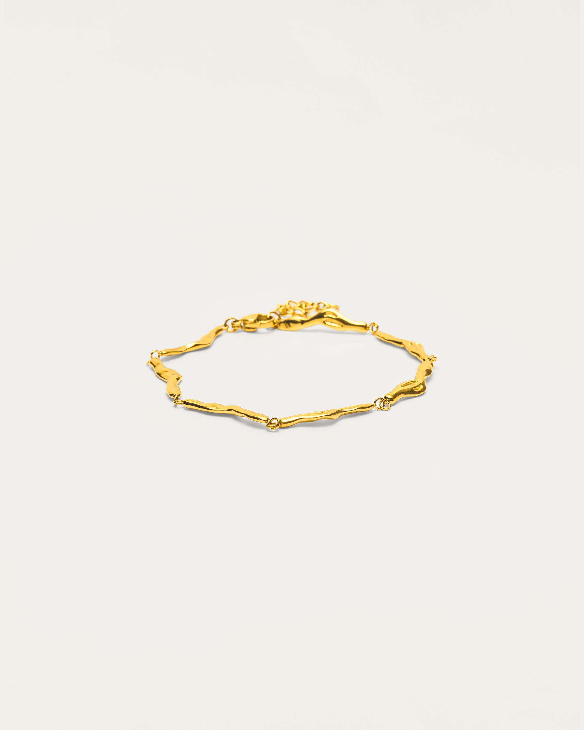 Gold Organic Wave Link Bracelet