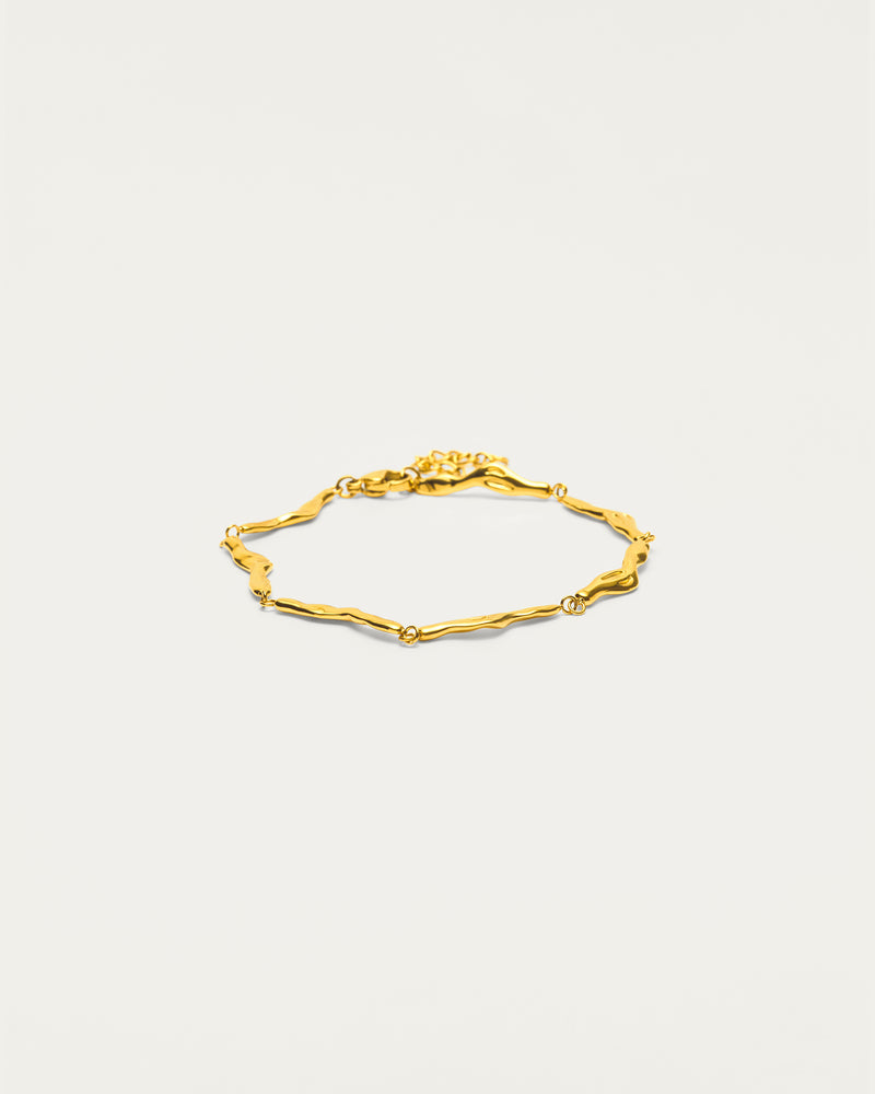 Gold Organic Wave Link Bracelet