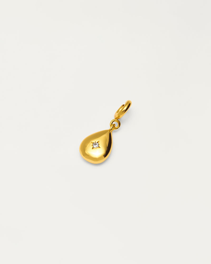 Gold Starburst Teardrop Charm