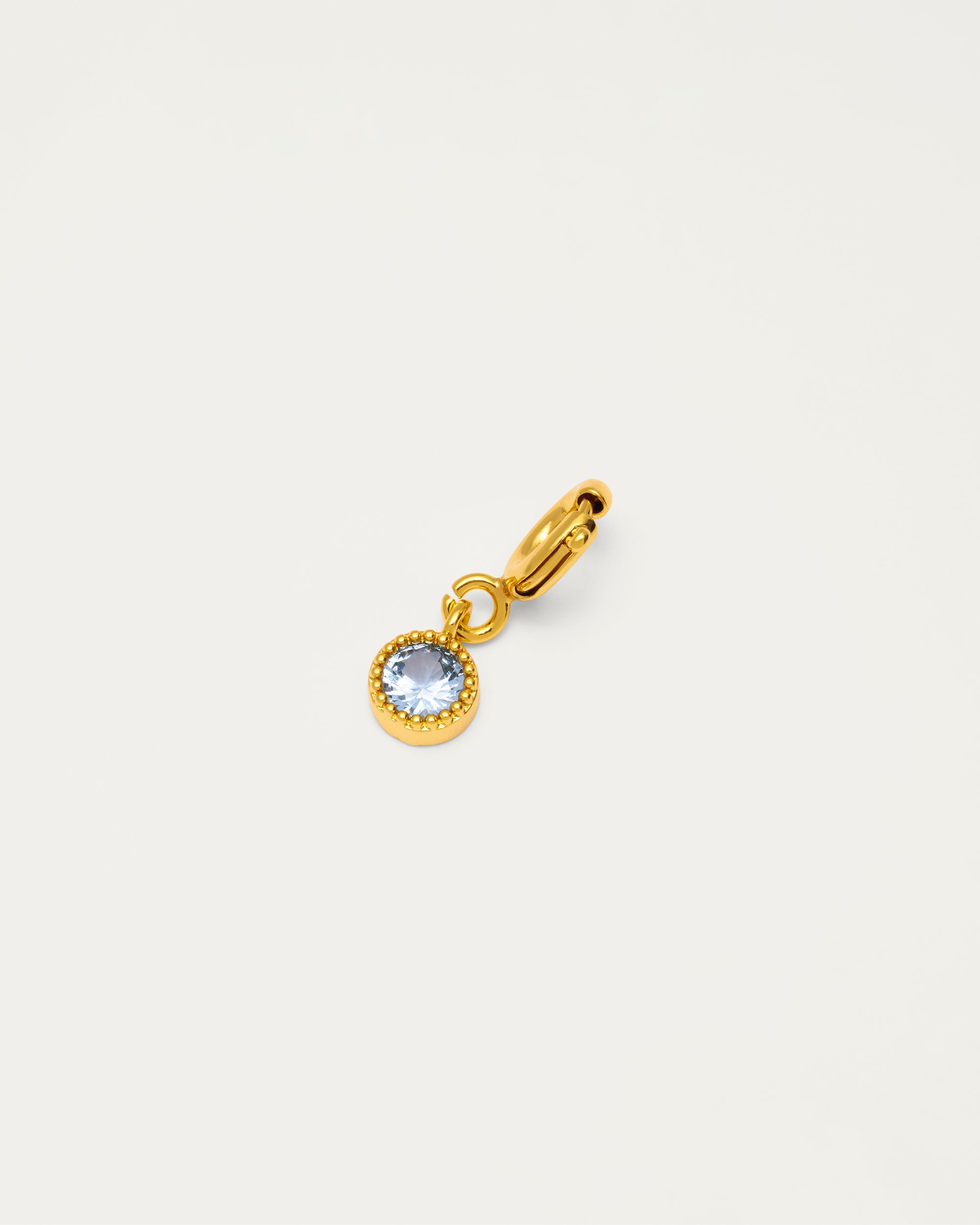 Gold Blue Crystal Bezel Charm