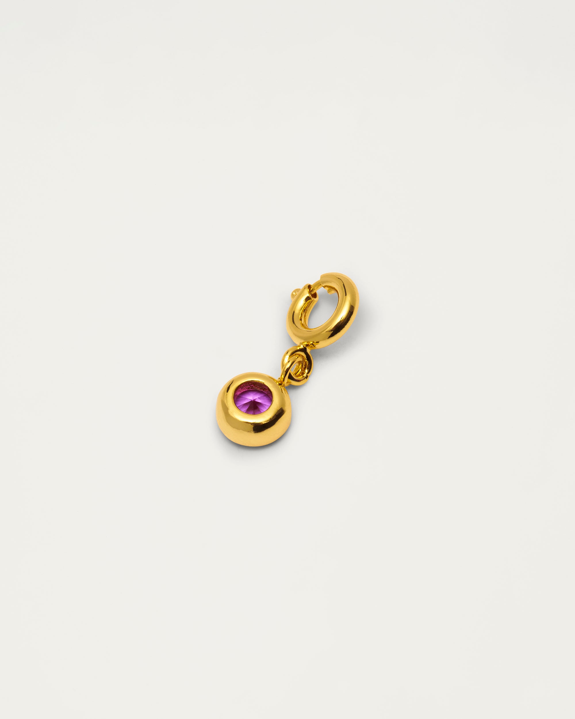 Gold Pink Crystal Dome Charm