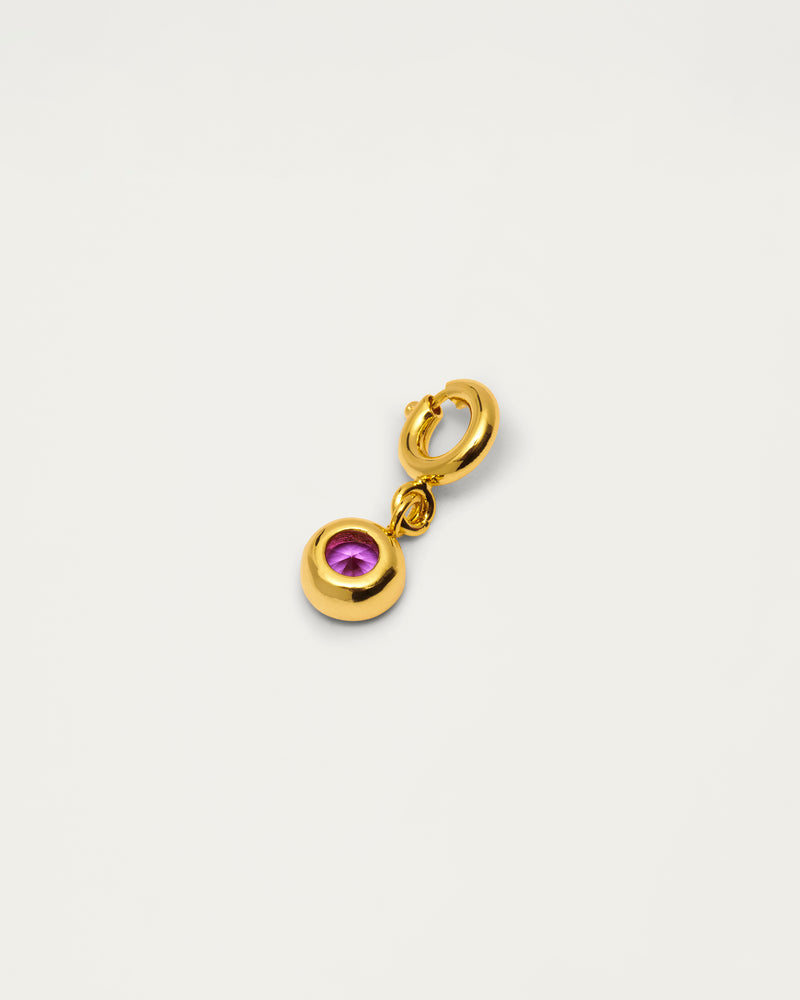 Gold Pink Crystal Dome Charm