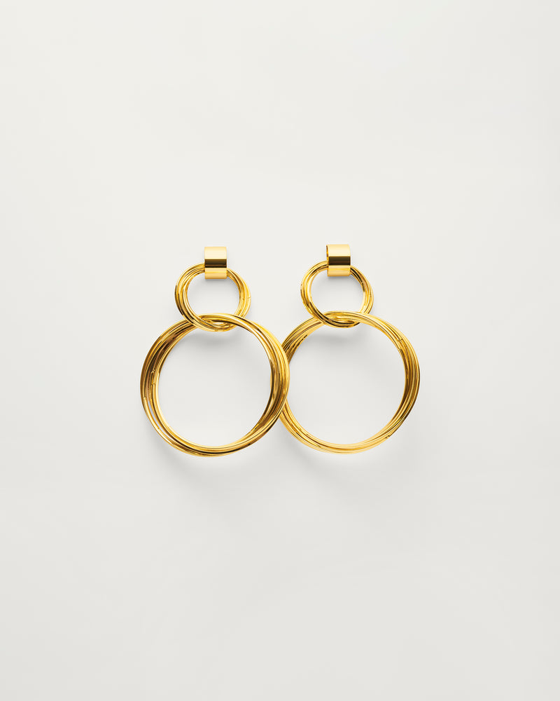 Gold Layered Statement Hoop Earrings