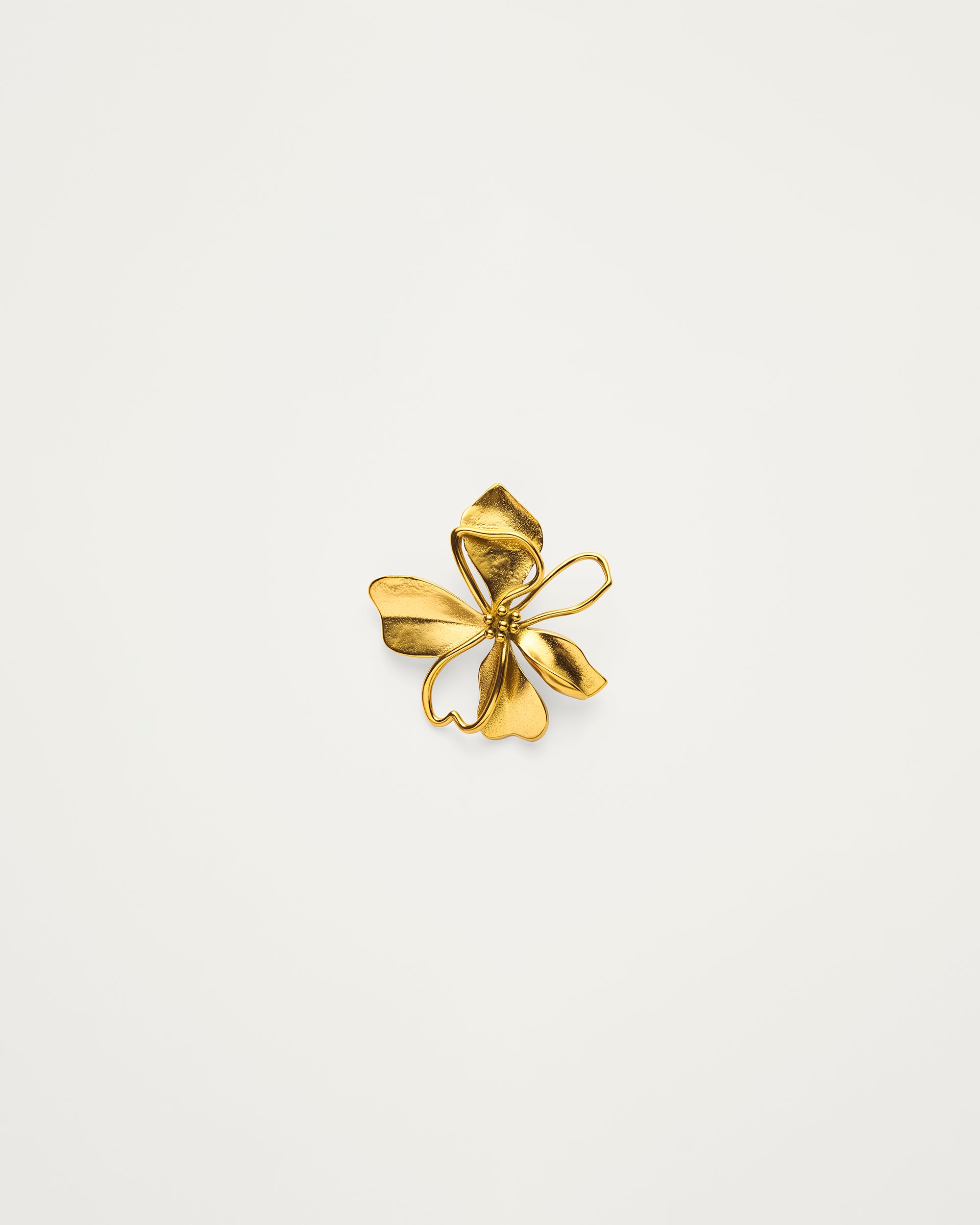 Gold Contemporary Floral Stud Earrings
