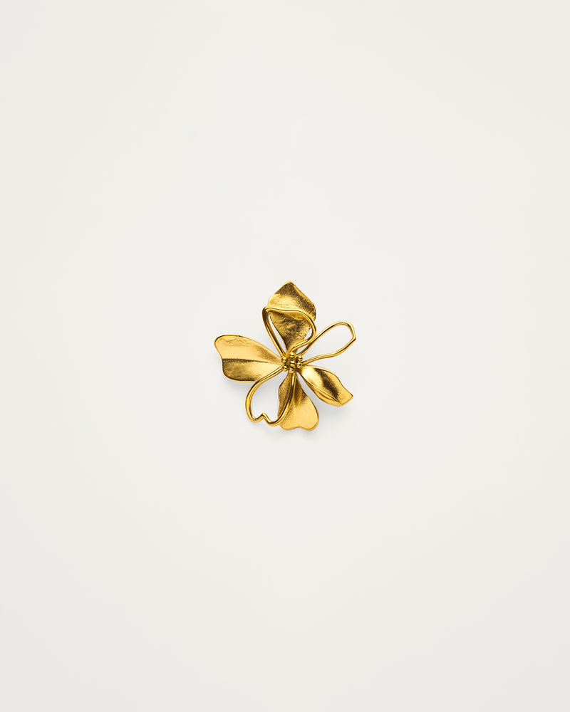 Gold Contemporary Floral Stud Earrings