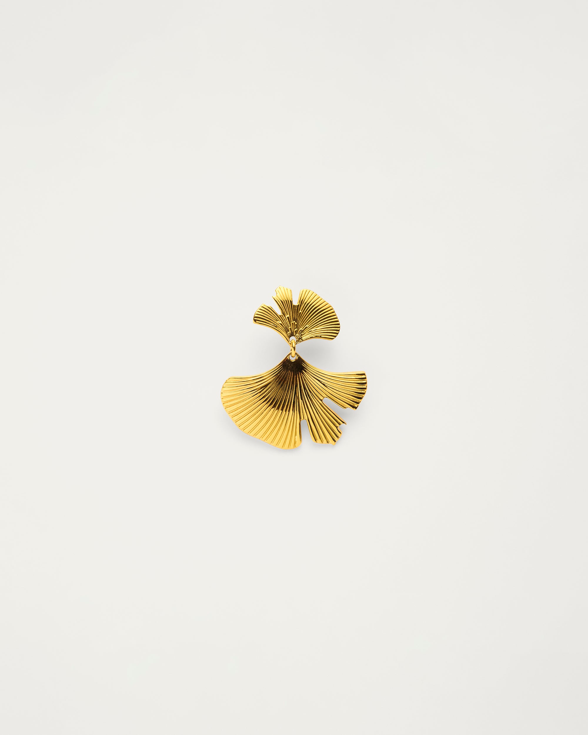 Gold Textured Abstract Flora Drop Earrings