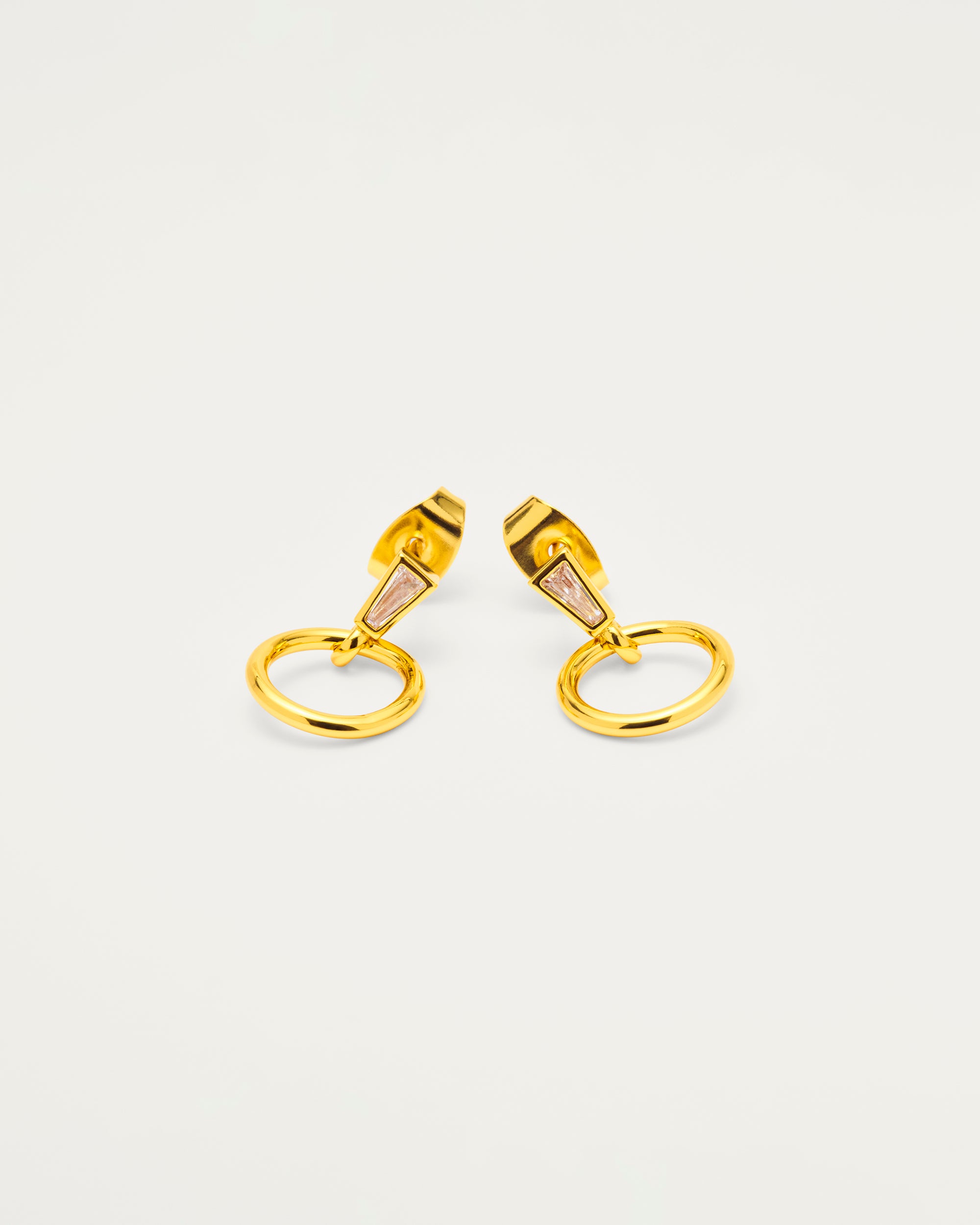 Gold Petite Crystal Accent Hoop Earrings