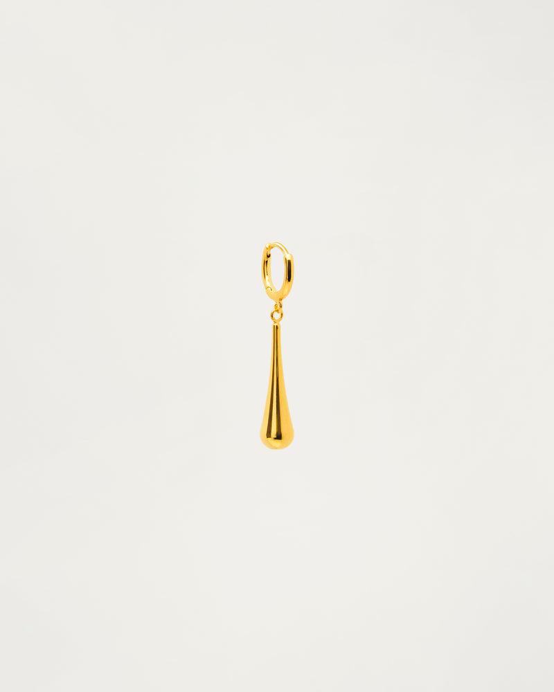 Gold Teardrop Huggie Hoop Earrings