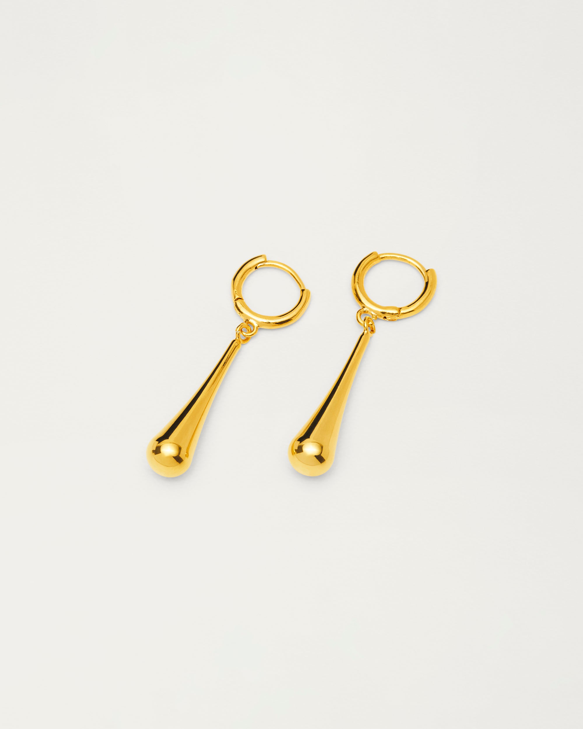 Gold Teardrop Huggie Hoop Earrings