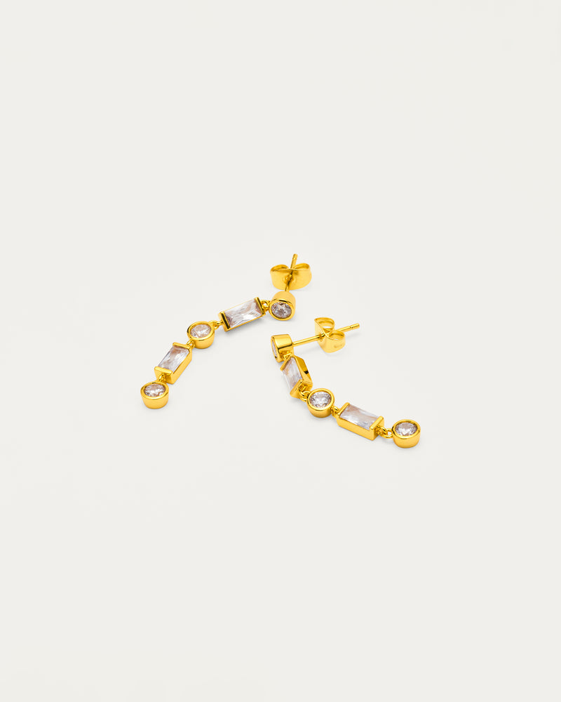 Gold Petite Crystal Drop Earrings