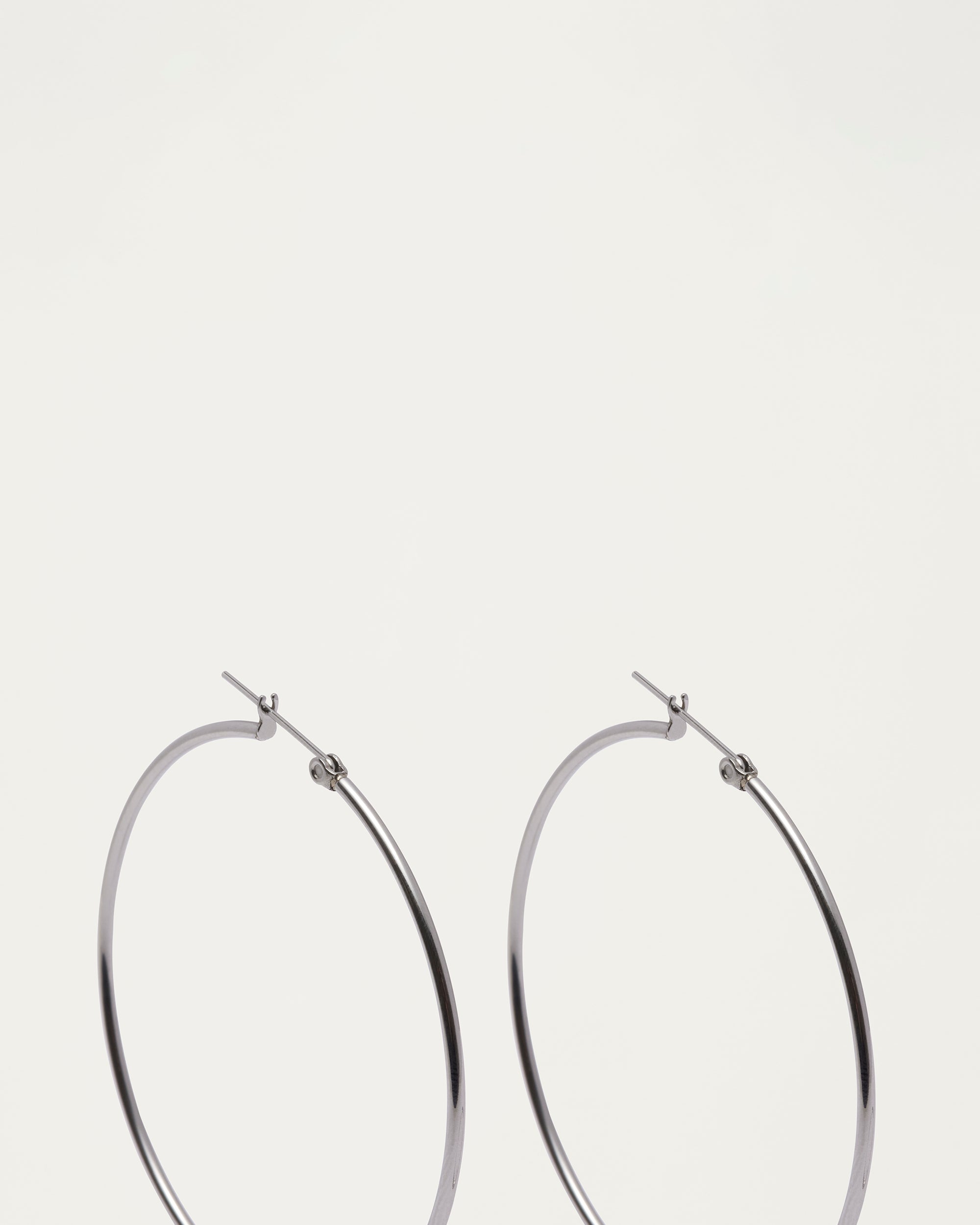 Classic Silver Hoop Earrings - 65mm