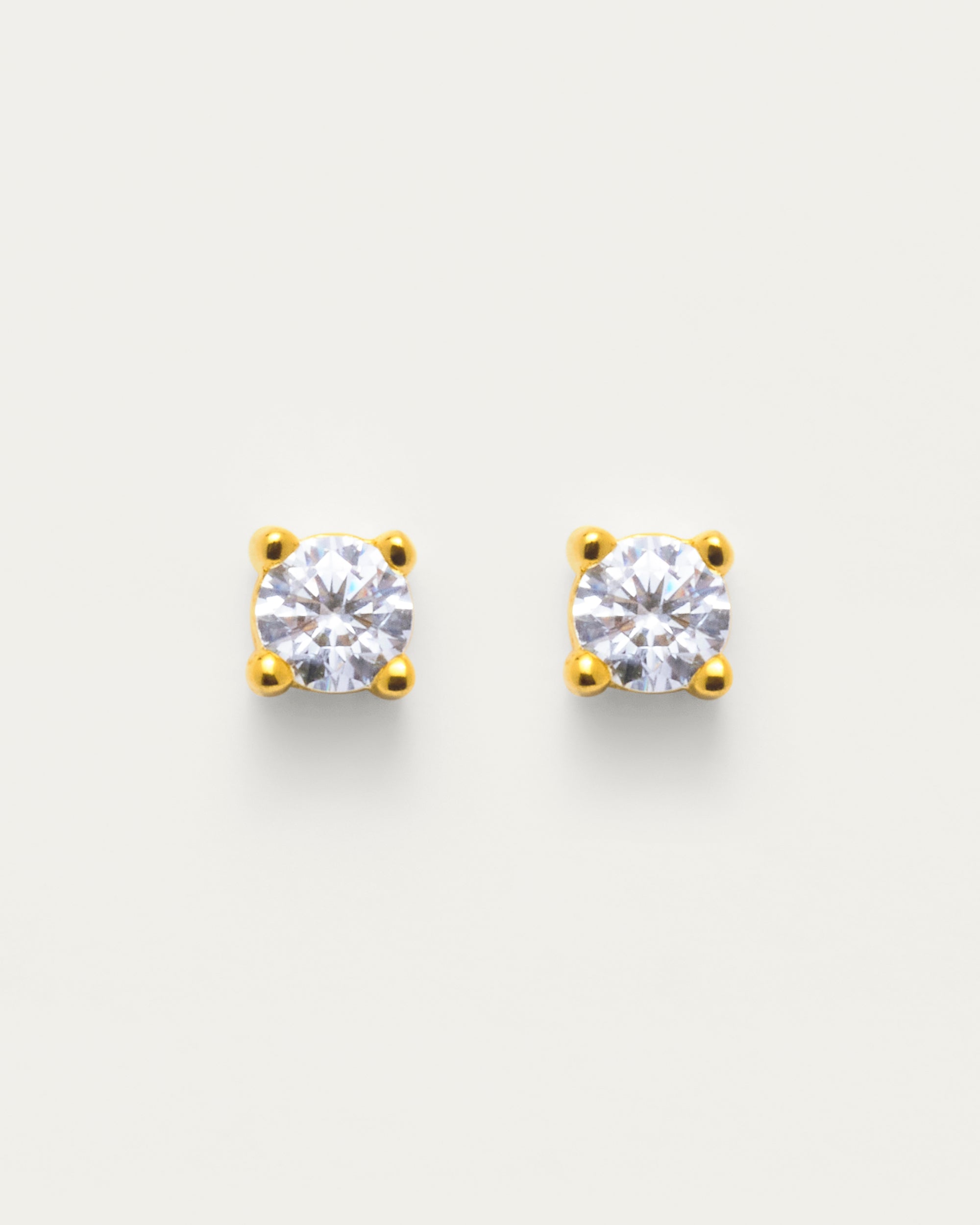 Gold Classic Crystal Stud Earrings