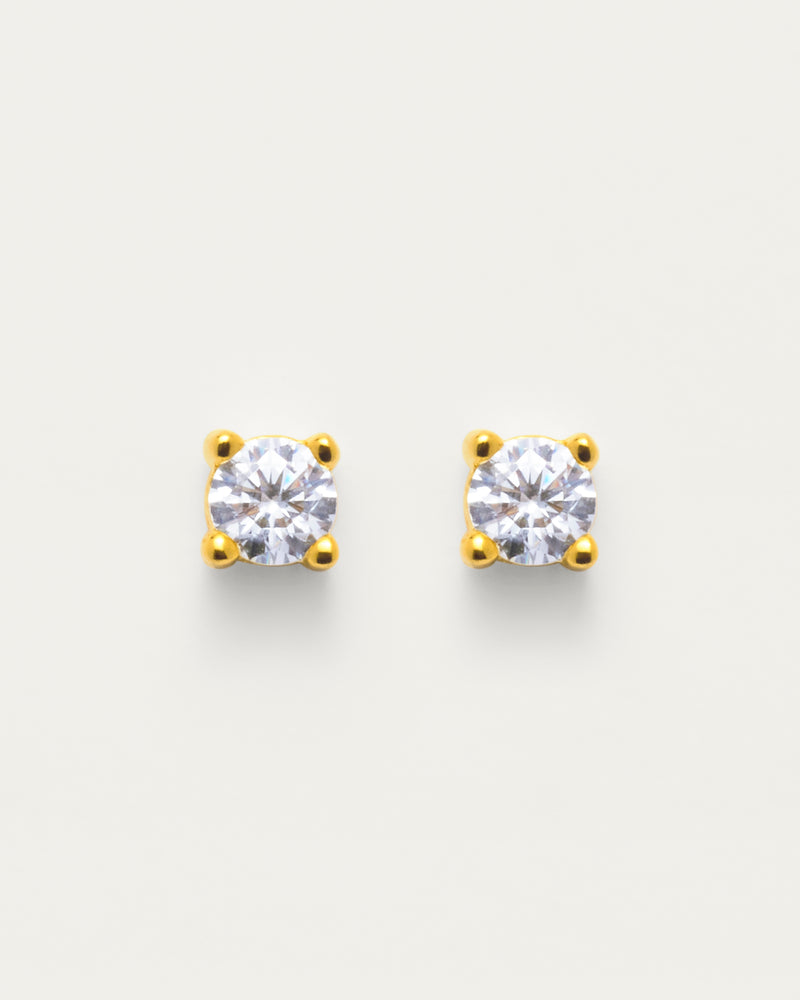 Gold Classic Crystal Stud Earrings