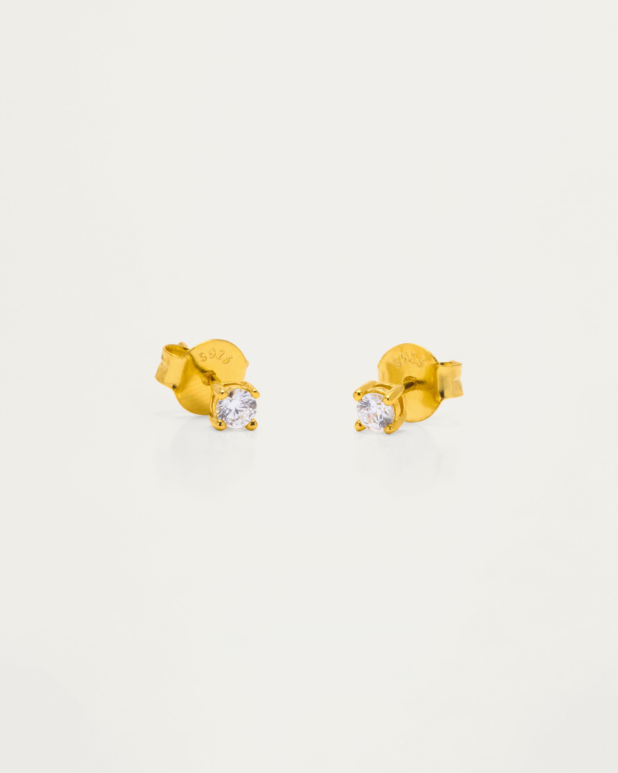 Gold Classic Crystal Stud Earrings