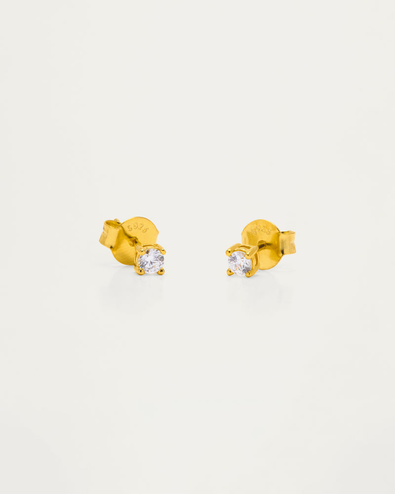 Gold Classic Crystal Stud Earrings