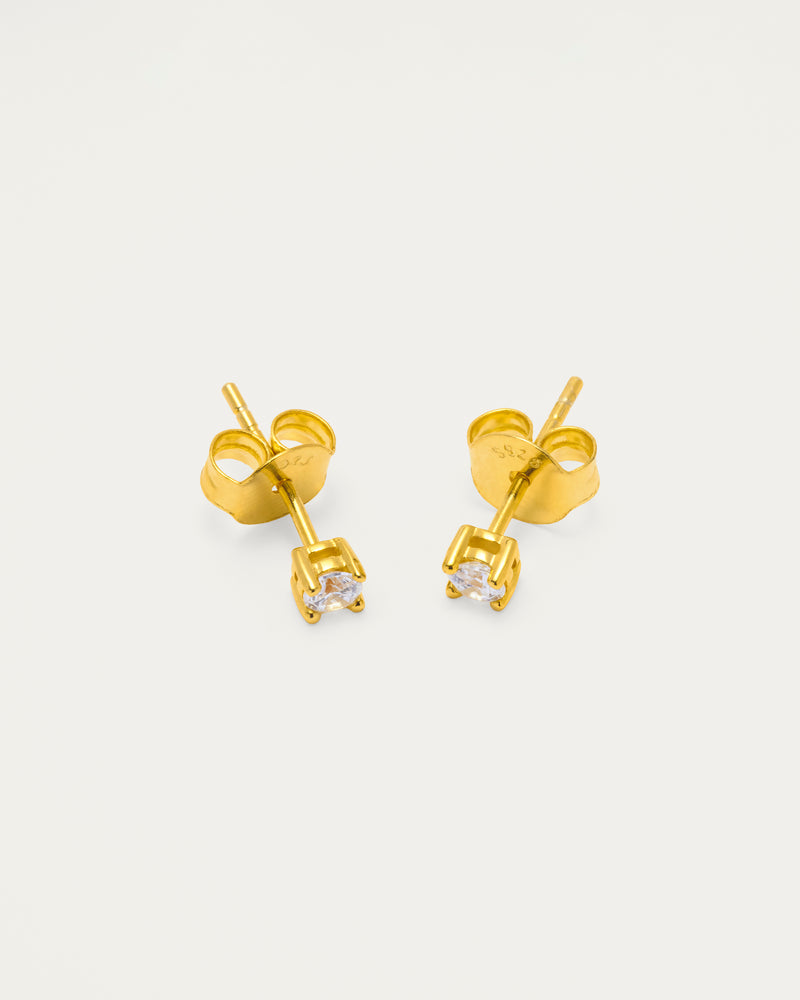 Gold Classic Crystal Stud Earrings