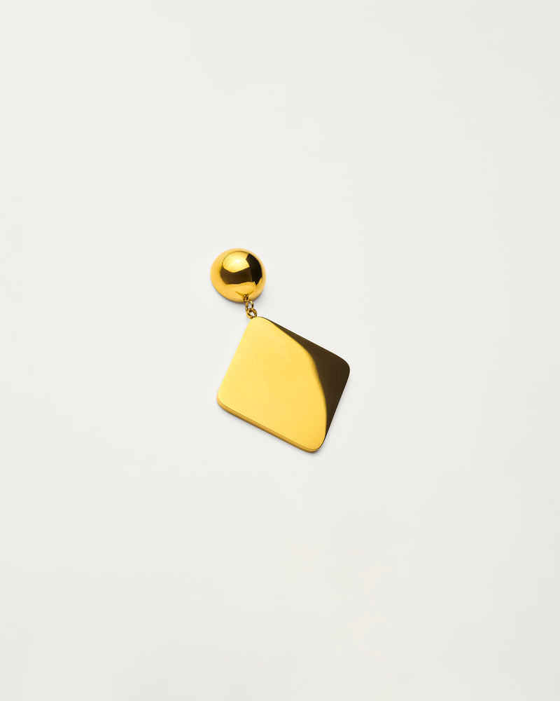 Gold Architectural Diamond Drop Statement Earrings