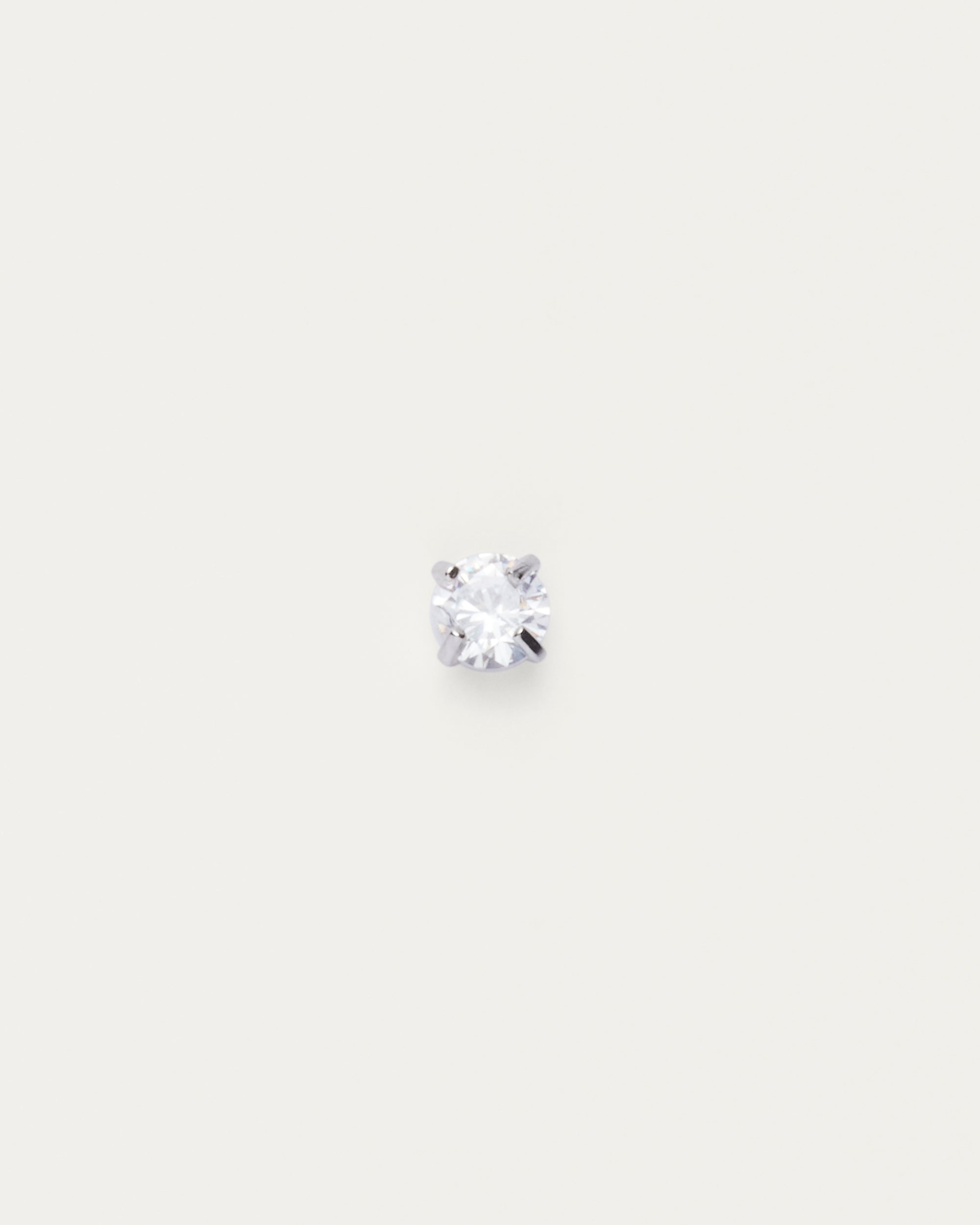 Silver Classic Crystal Stud Earrings