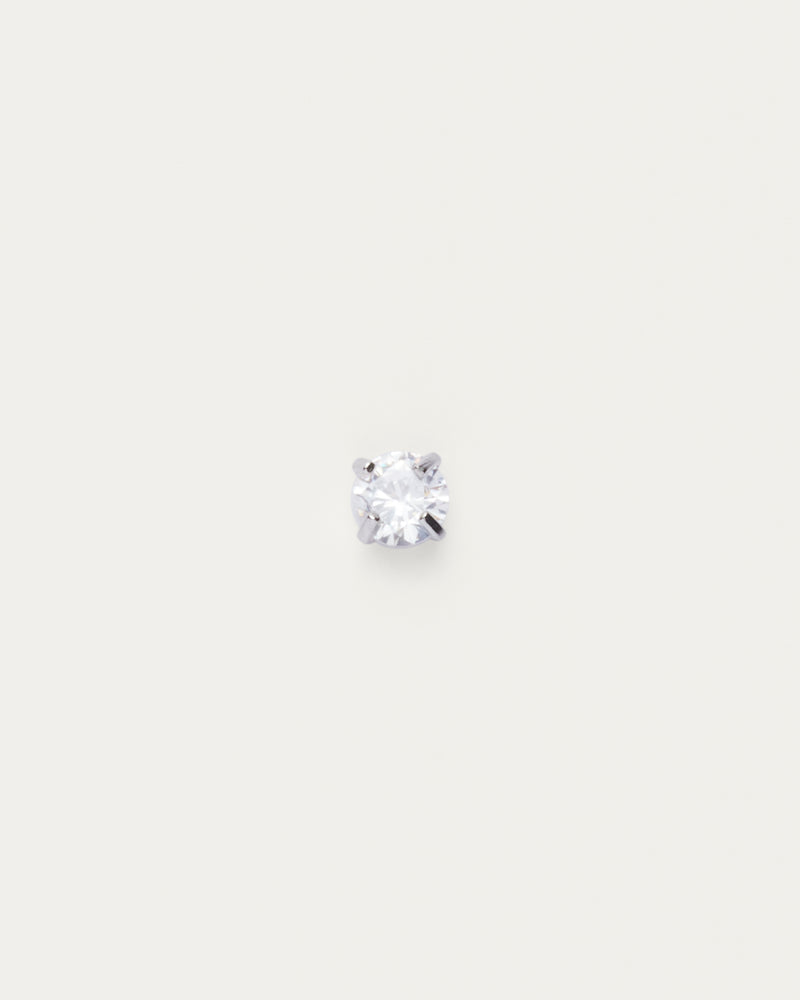 Silver Classic Crystal Stud Earrings