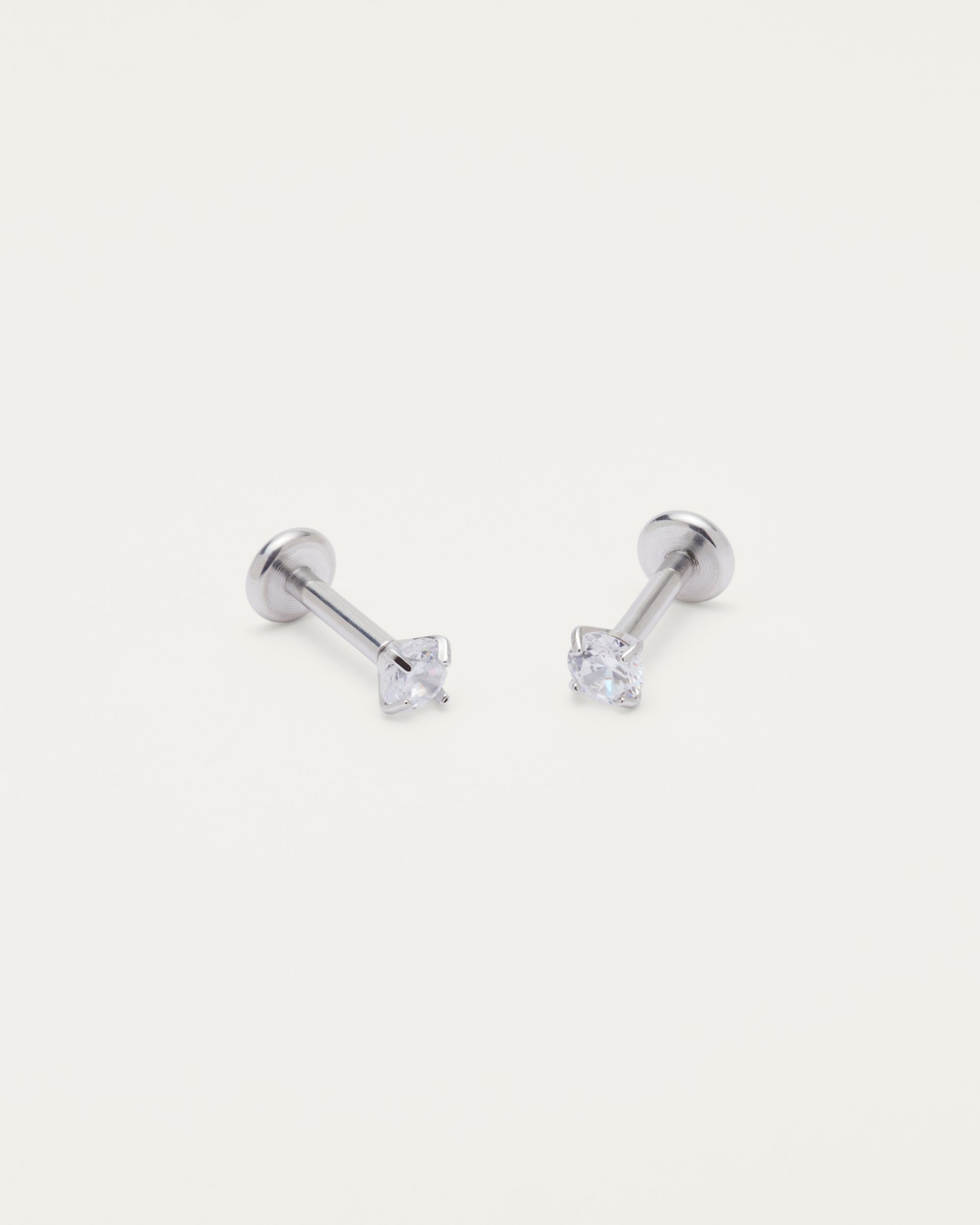 Silver Classic Crystal Stud Earrings
