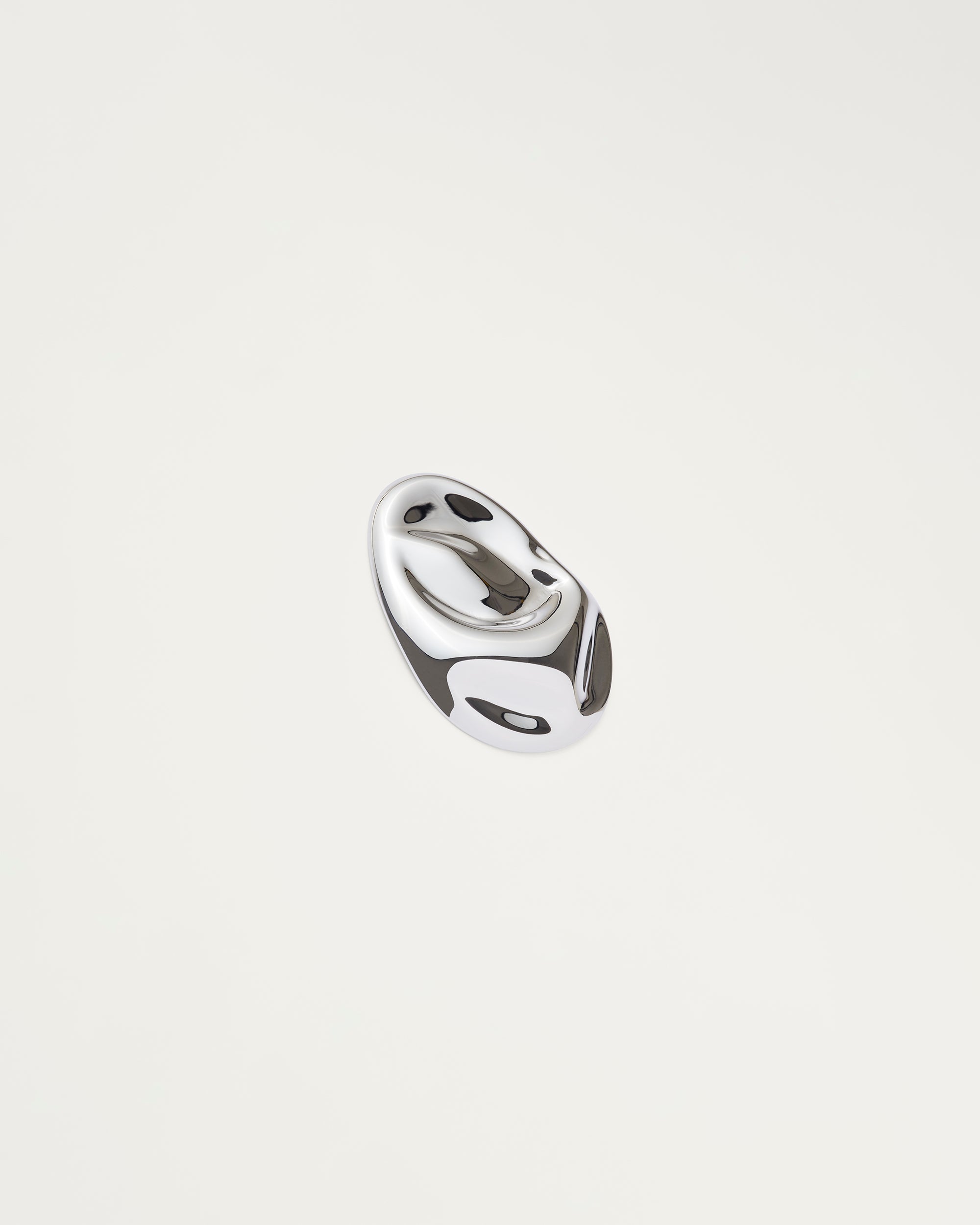 Silver Molten Statement Stud Earrings