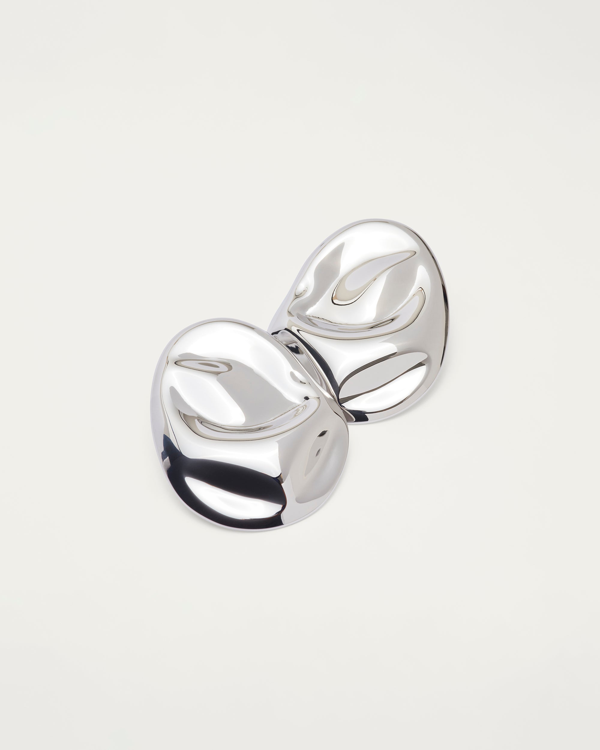 Silver Molten Statement Stud Earrings