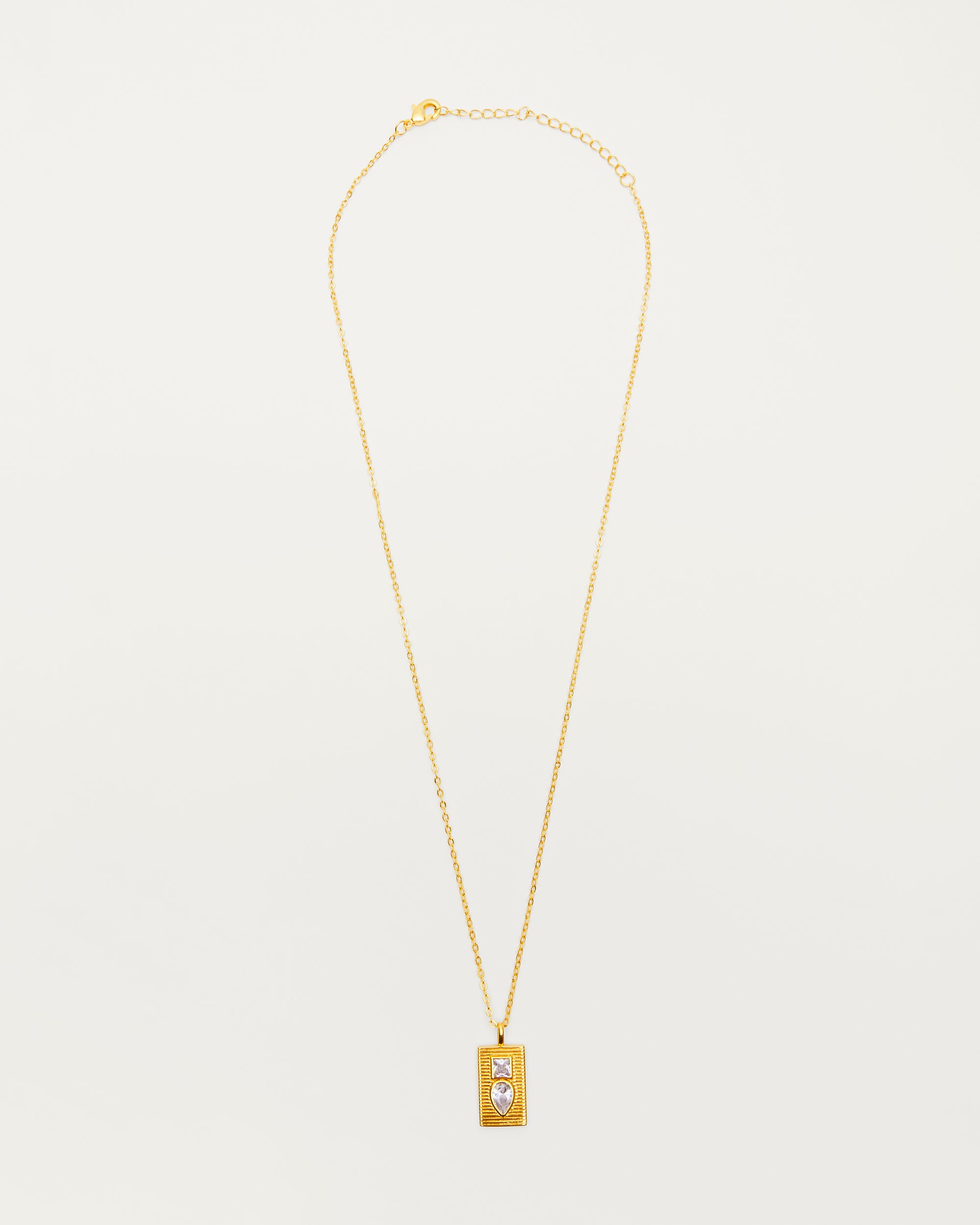 Gold Organic Molten Crystal Pendant Necklace