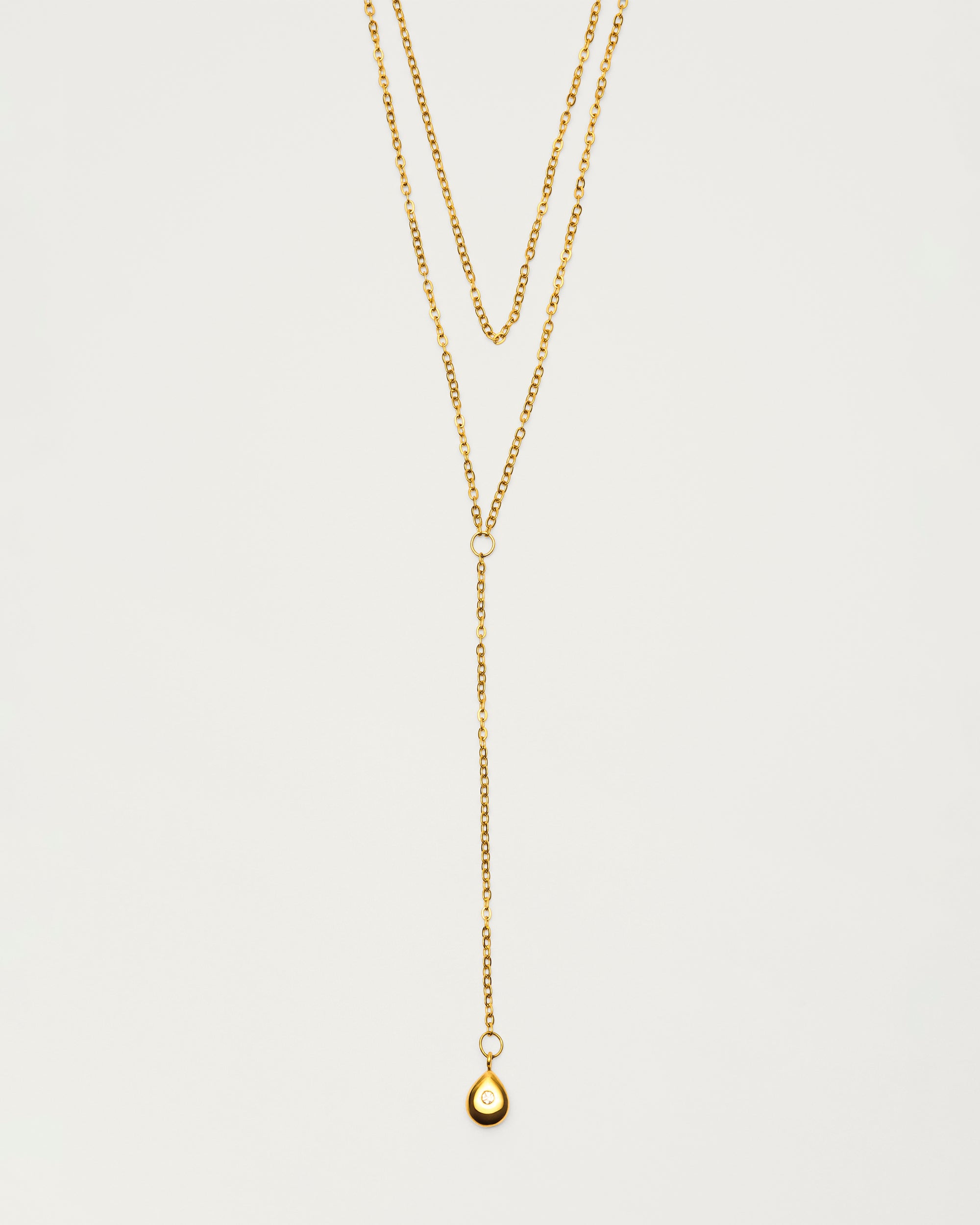 Boho Layered Drop Pendant Gold Plated Necklace