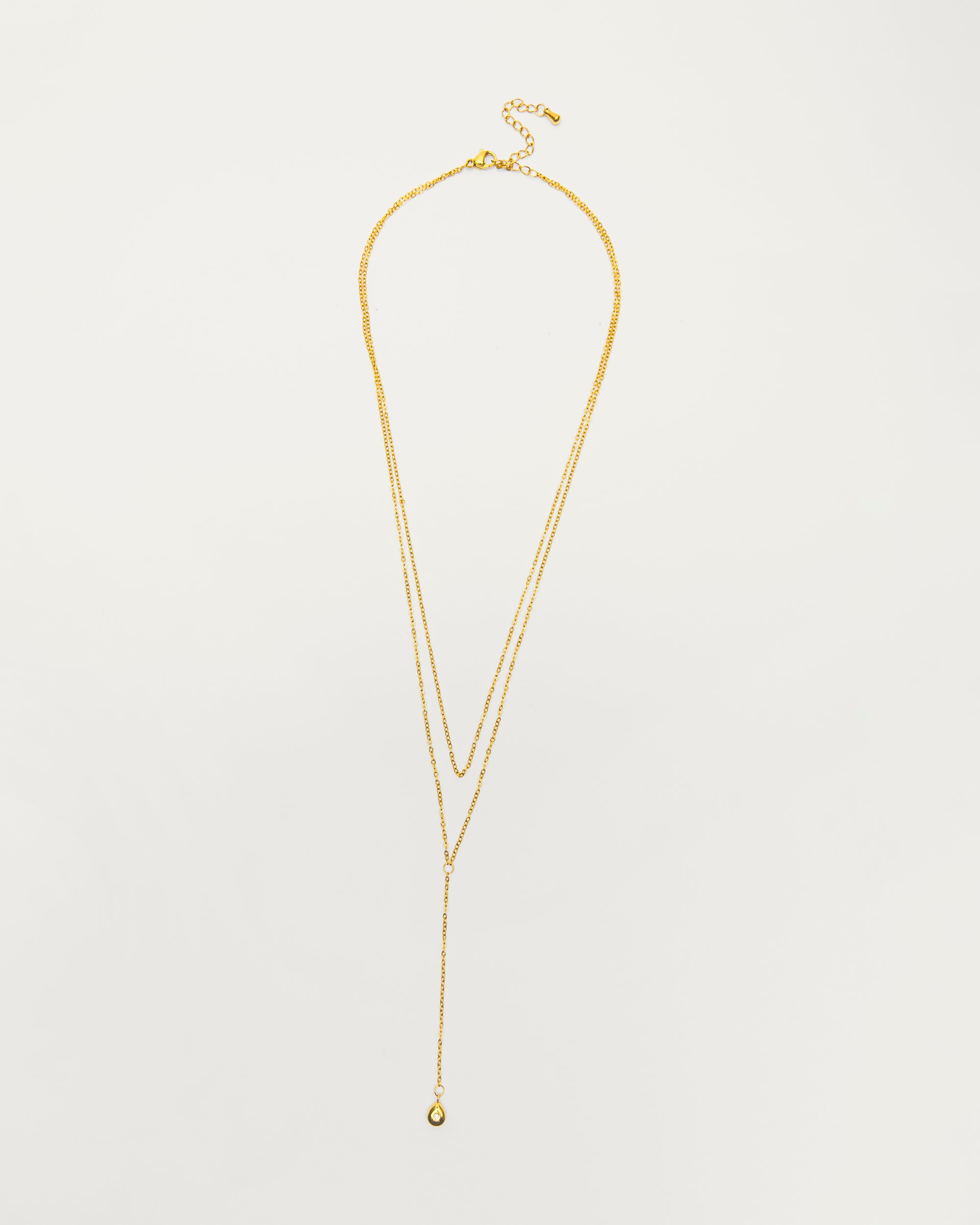 Boho Layered Drop Pendant Gold Plated Necklace