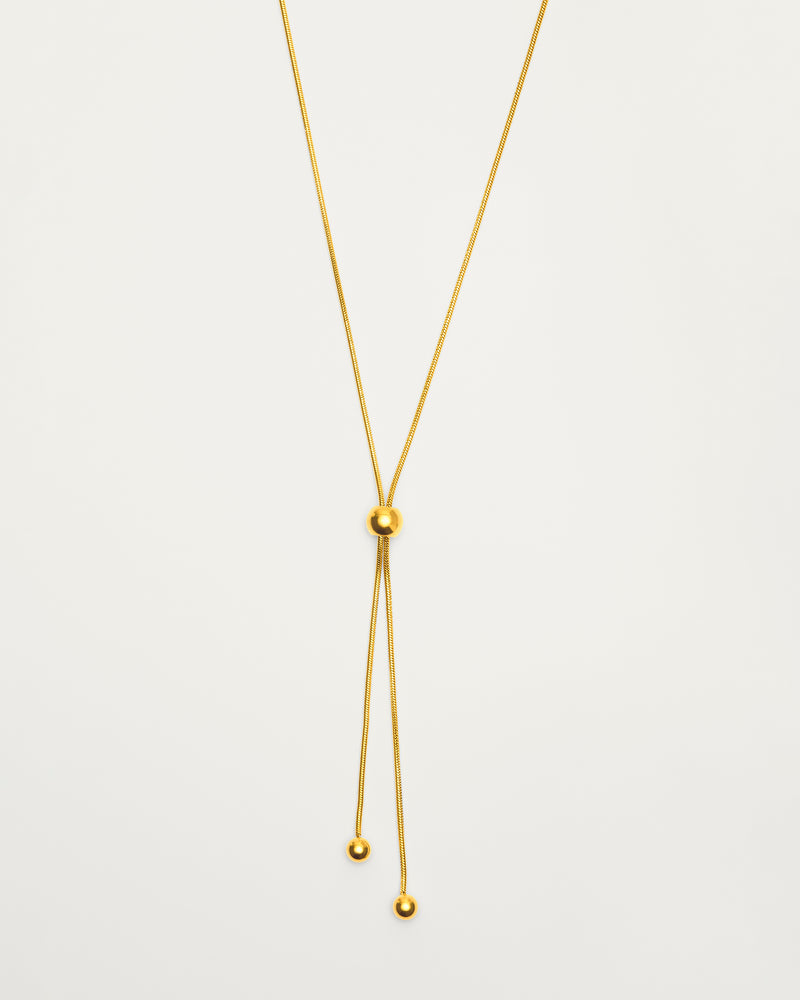 Gold Adjustable Drop Lariat Necklace