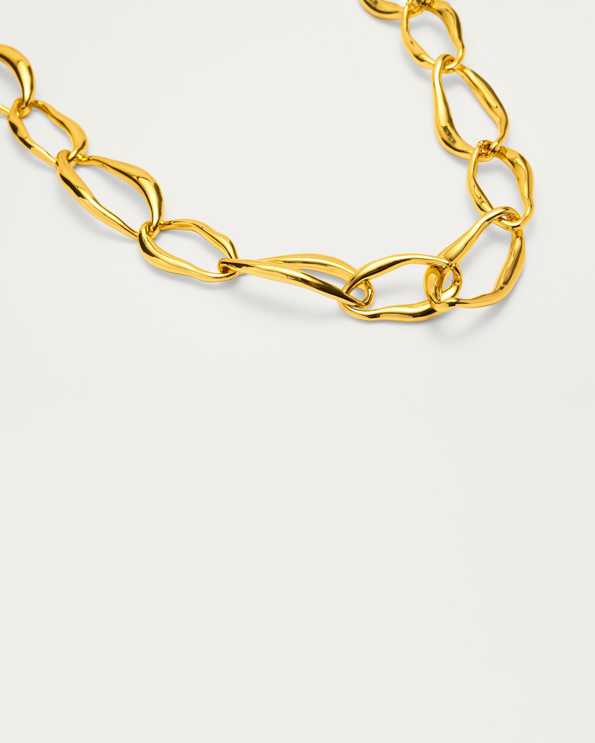 Gold Sculpted Link Necklace