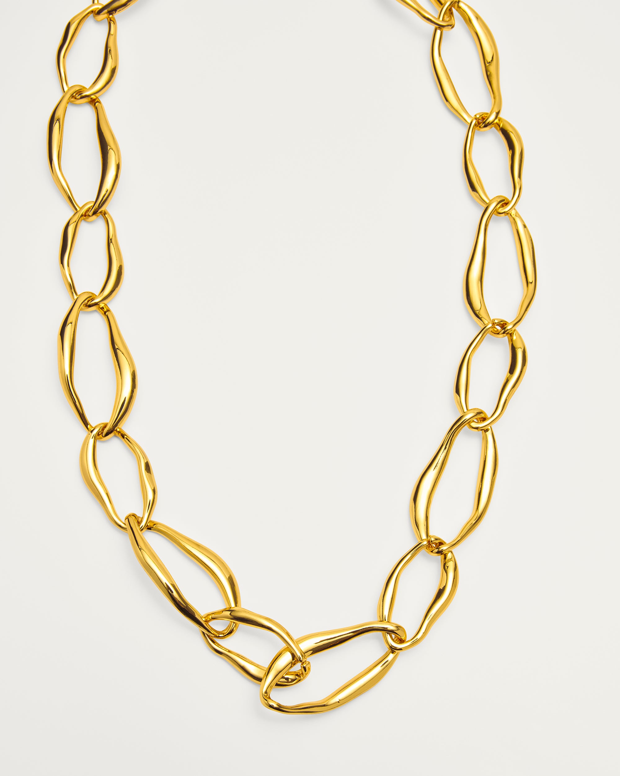 Gold Sculpted Link Necklace