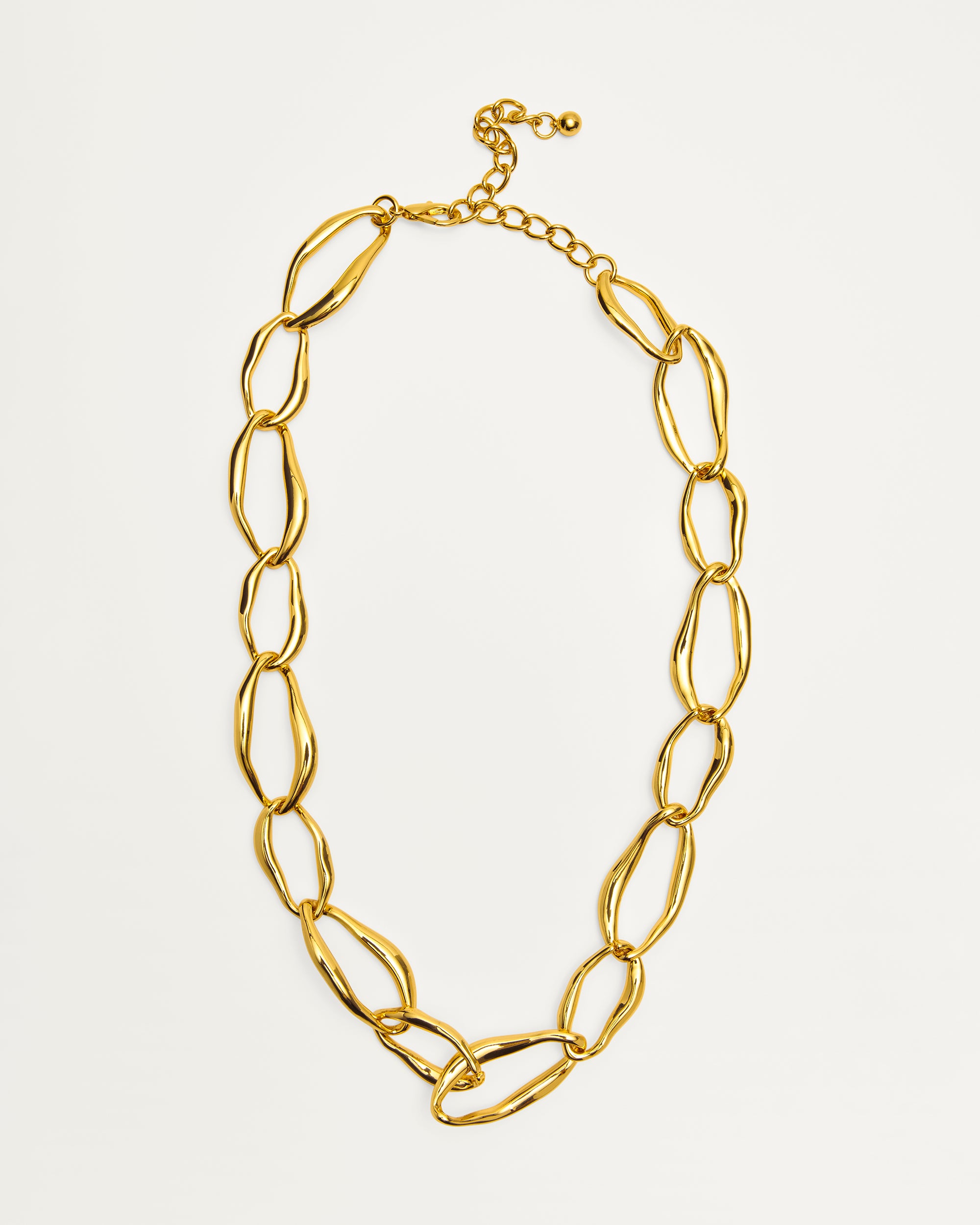 Gold Sculpted Link Necklace