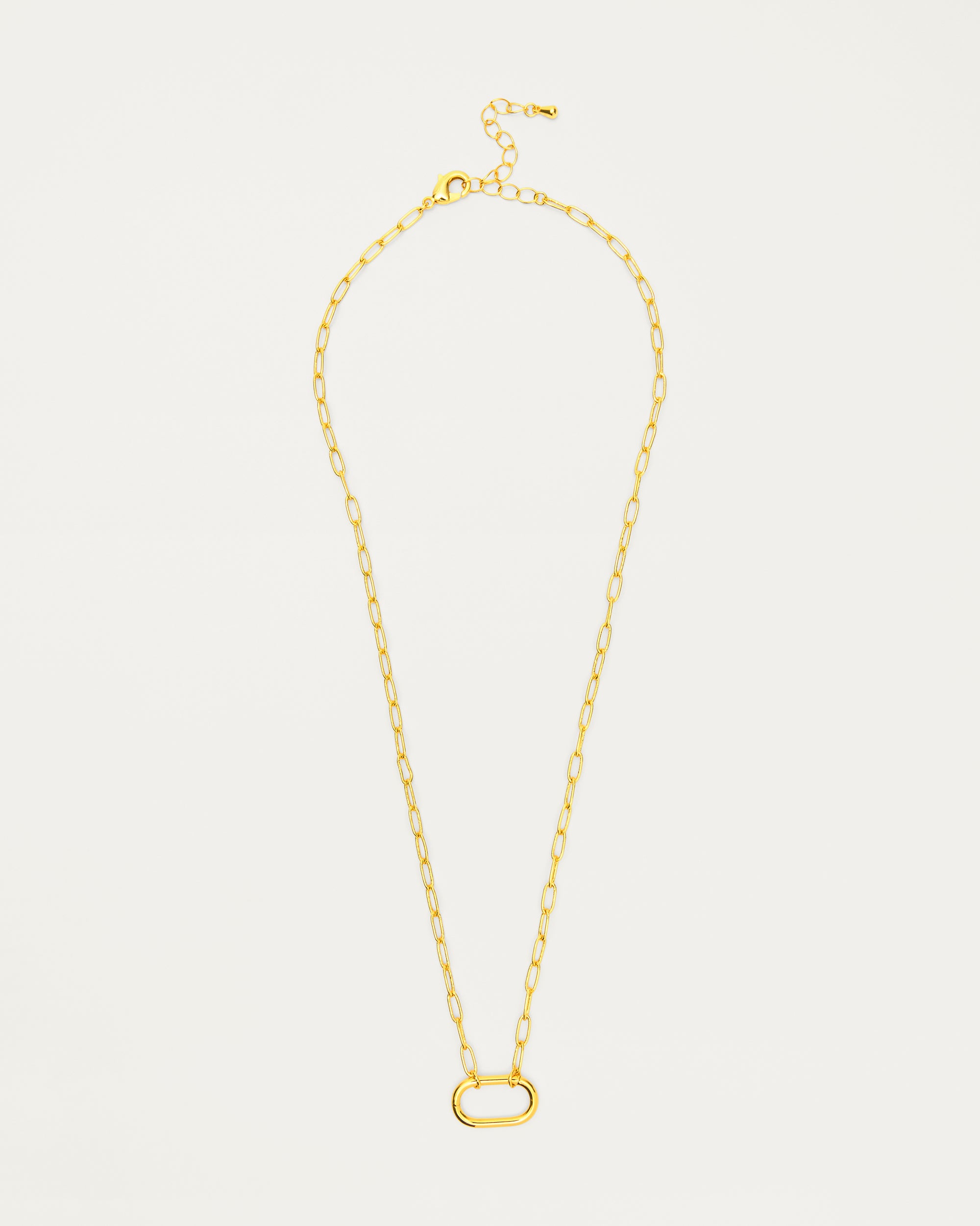 Gold Customisable Oval Link Charm Necklace