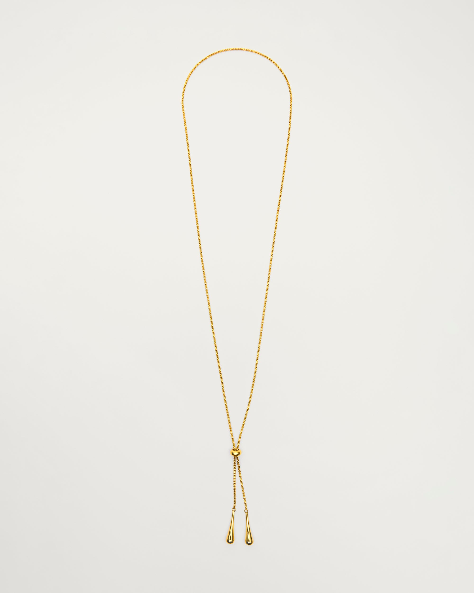 Gold Adjustable Drop Lariat Necklace