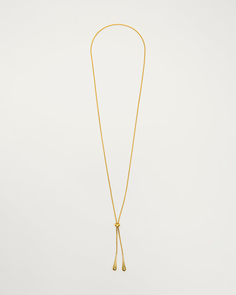 Gold Adjustable Drop Lariat Necklace