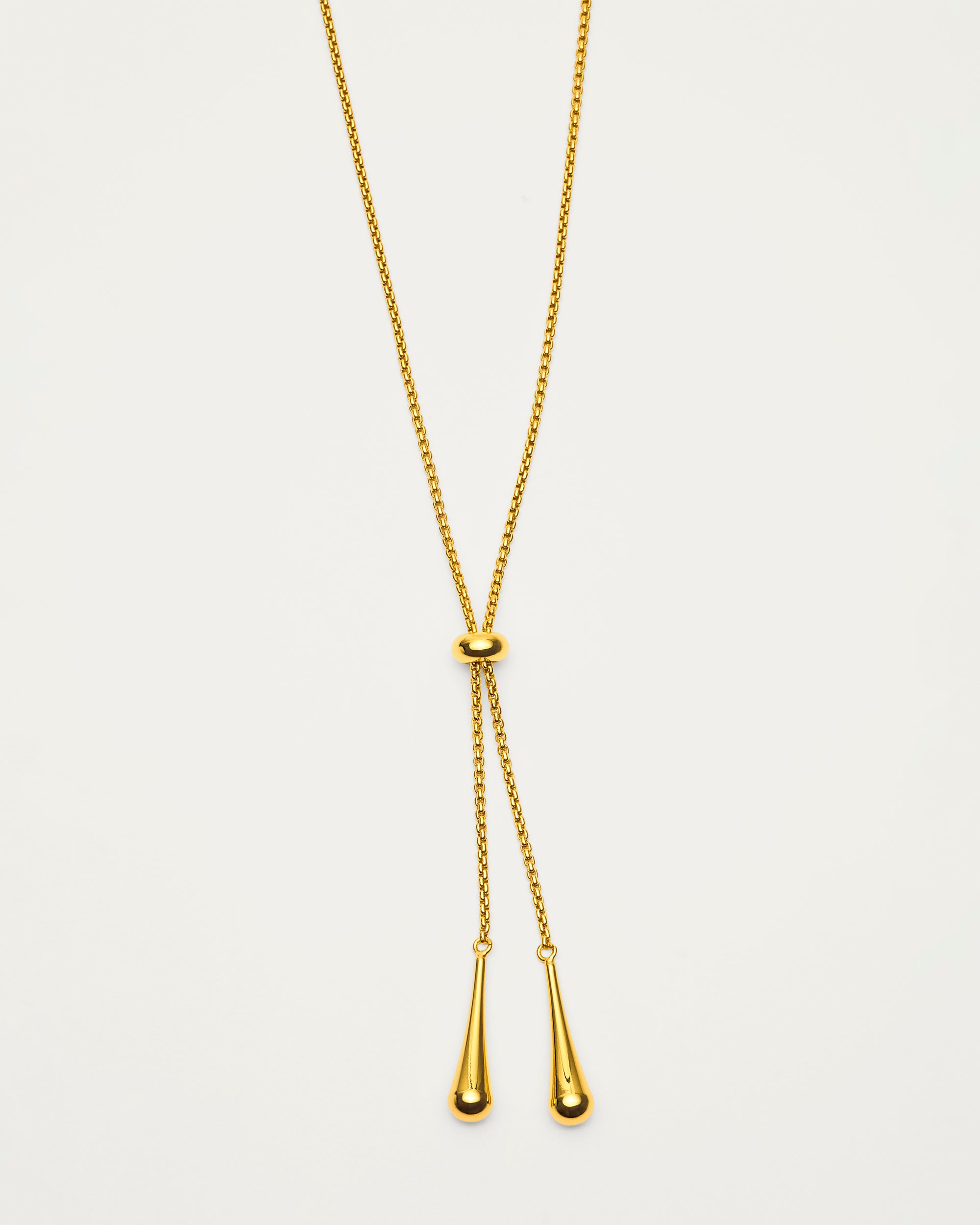 Gold Adjustable Drop Lariat Necklace