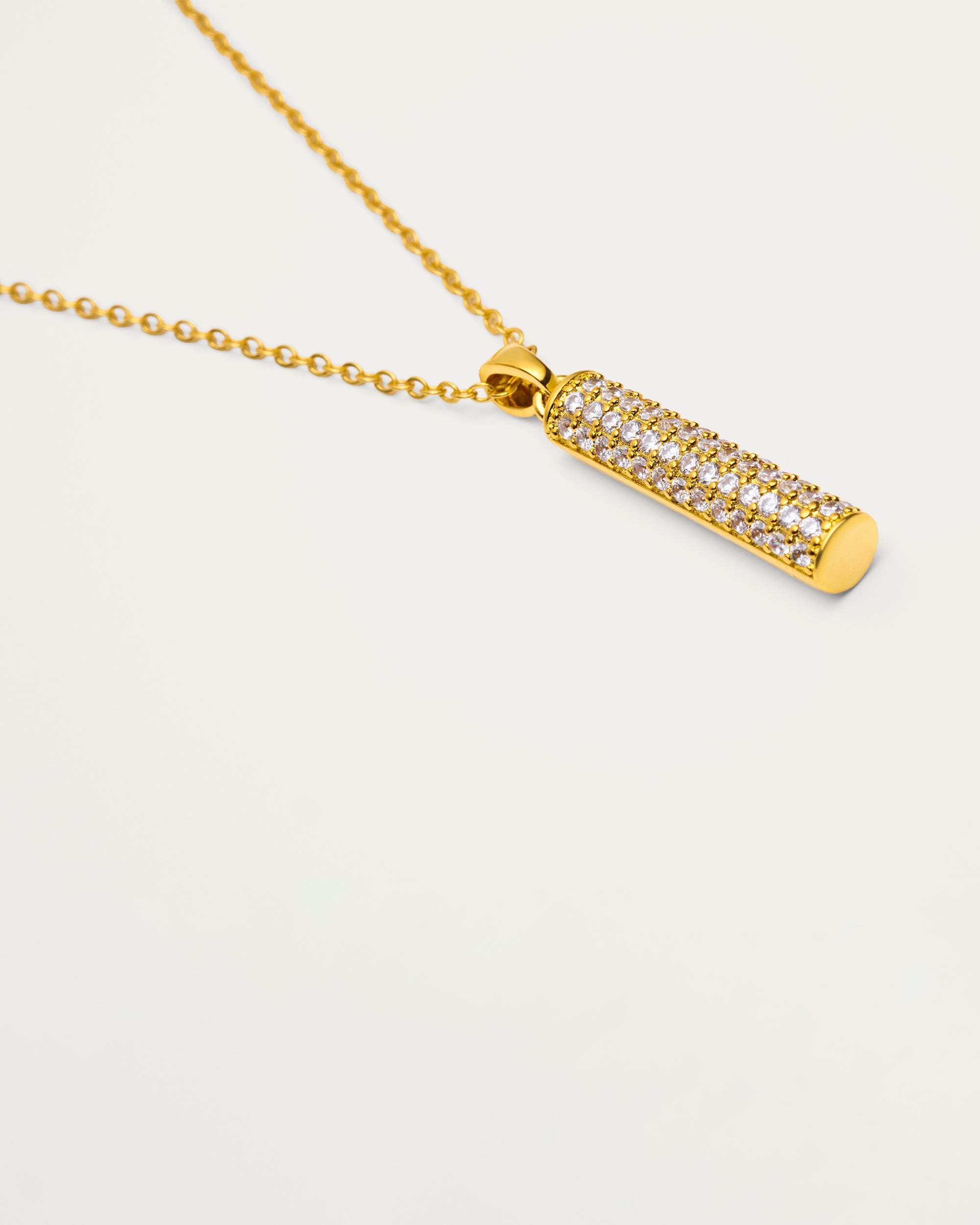 Gold Pavé Bar Necklace