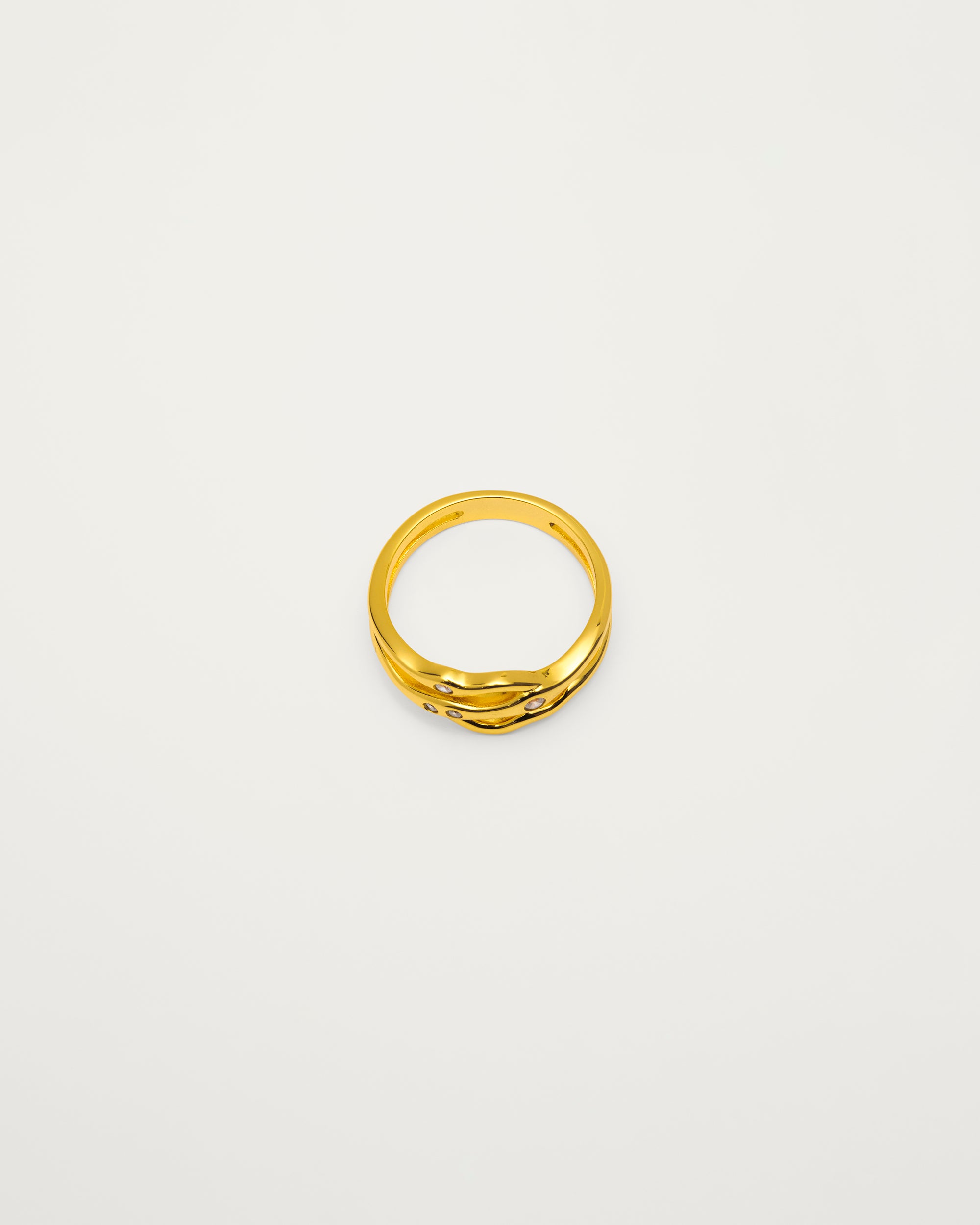 Gold Serpentine Flow Crystal Ring