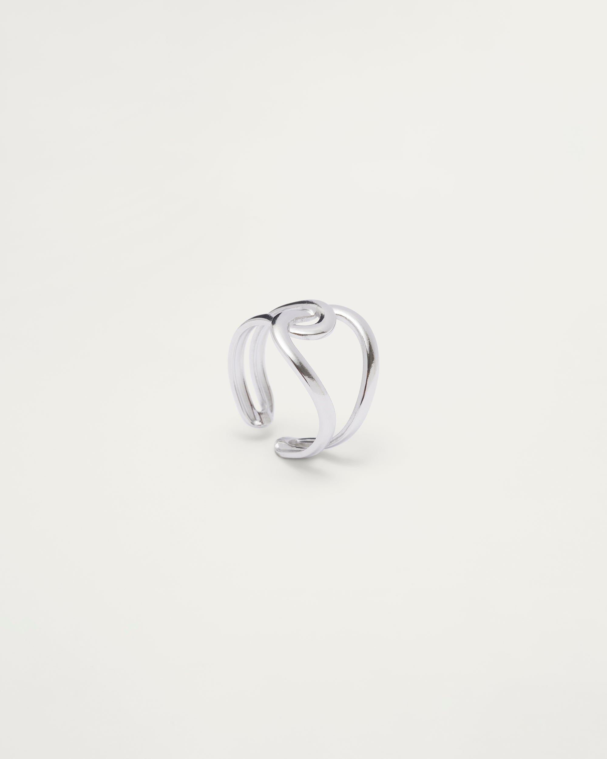 Silver Sculpted Twist Ring
