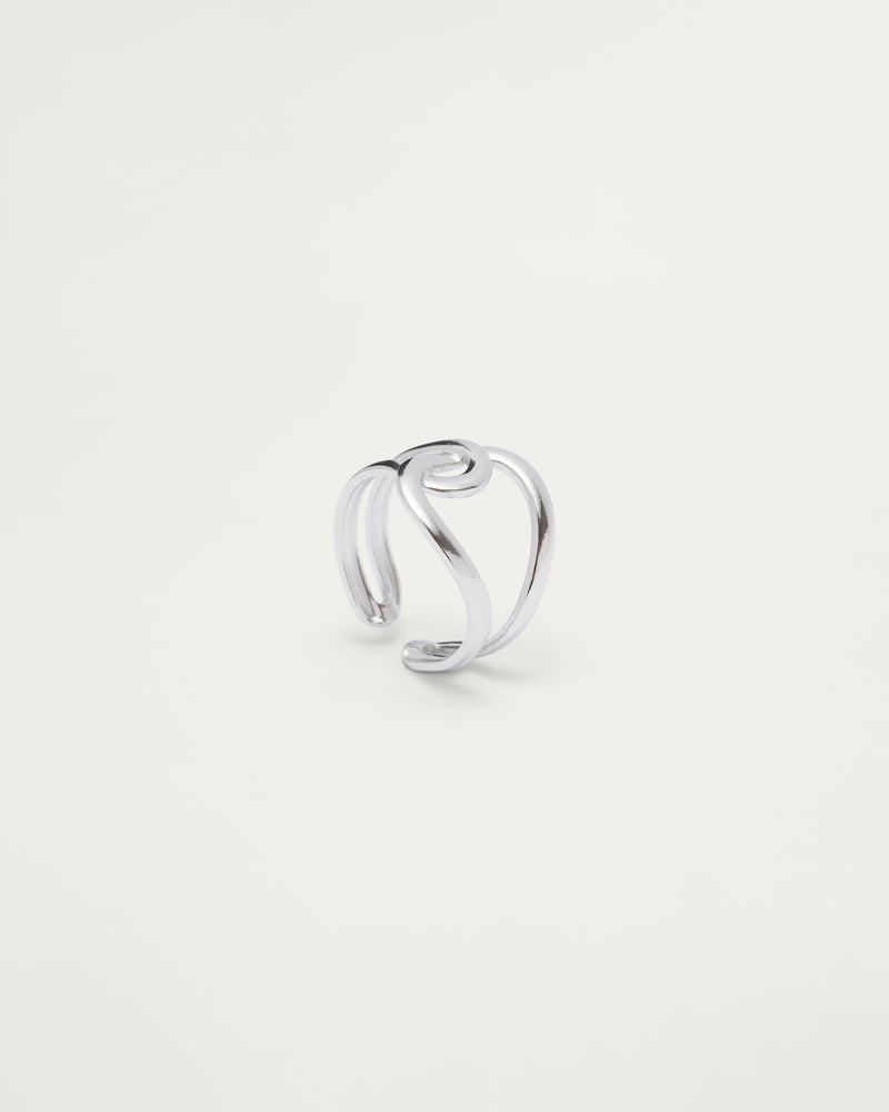 Silver Sculpted Twist Ring