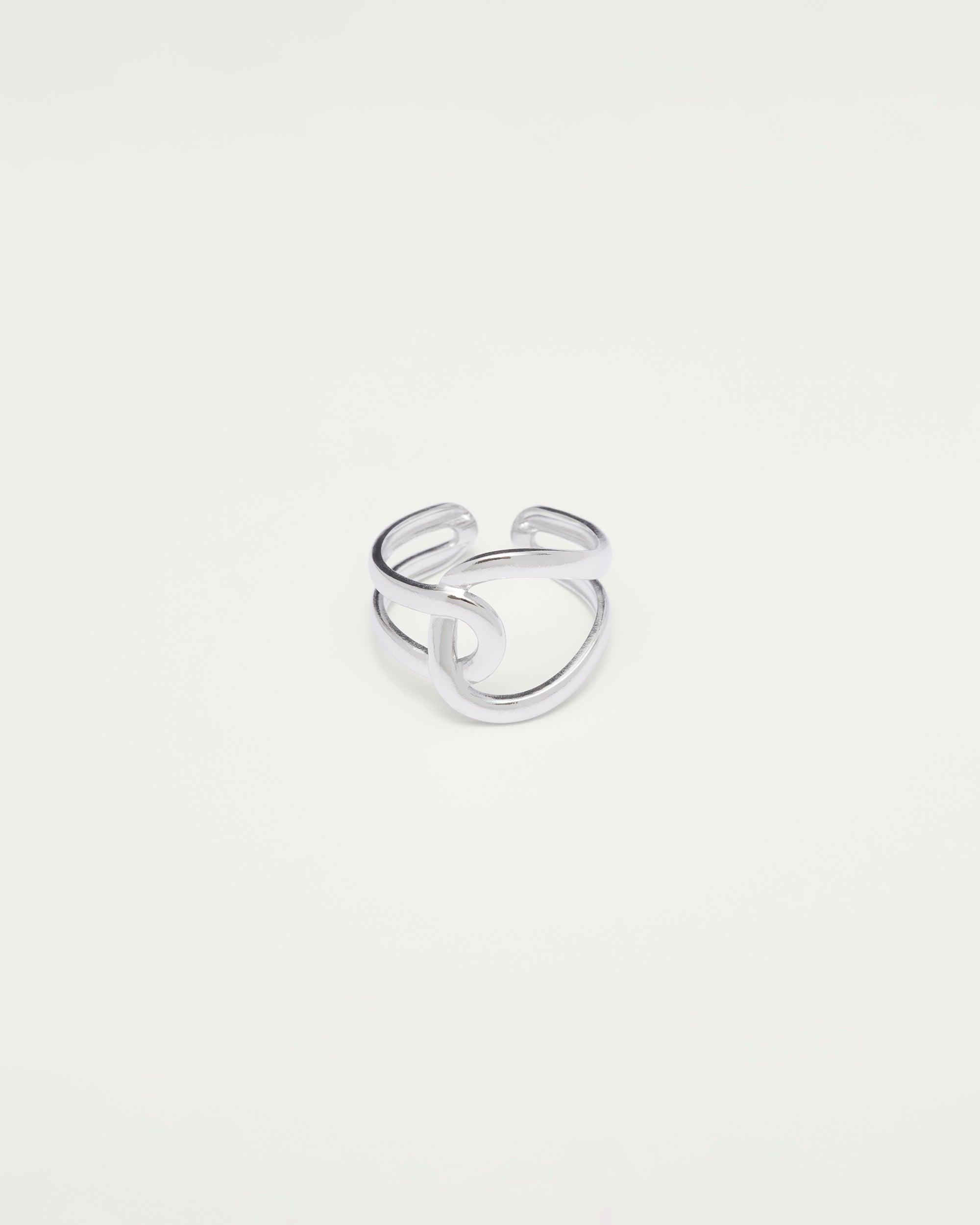 Silver Sculpted Twist Ring