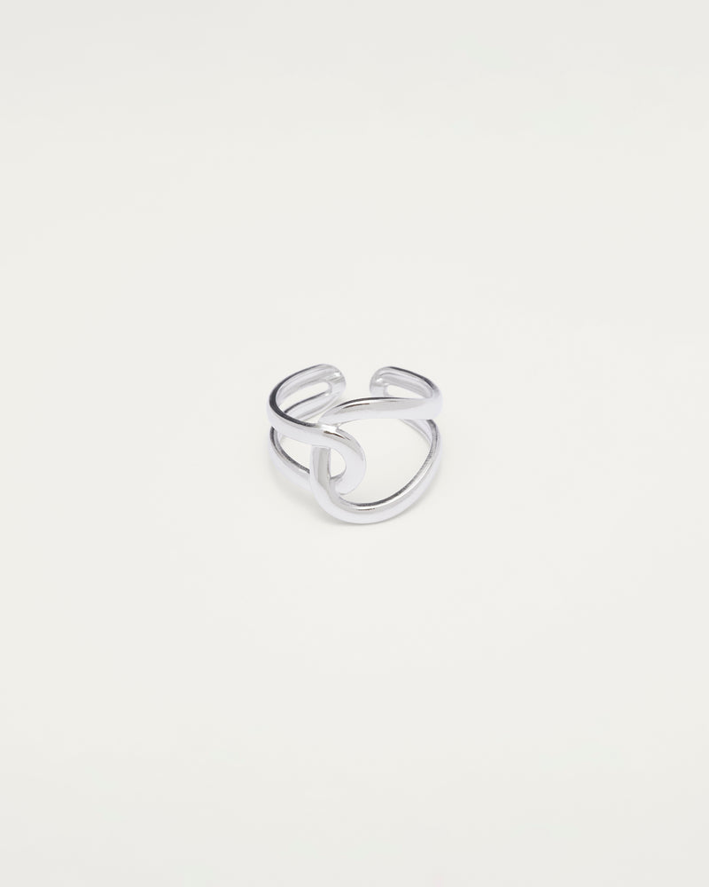 Silver Sculpted Twist Ring