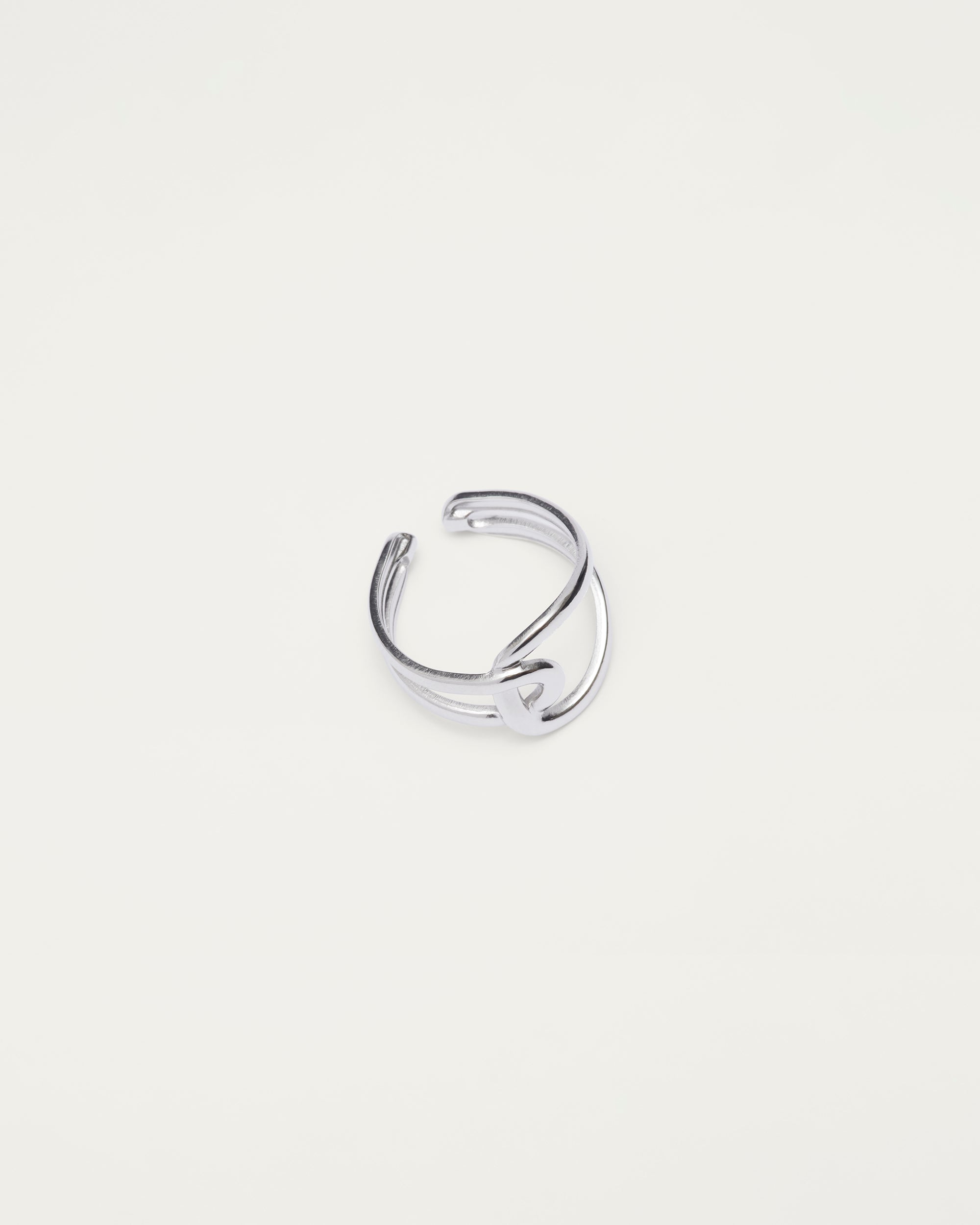 Silver Sculpted Twist Ring