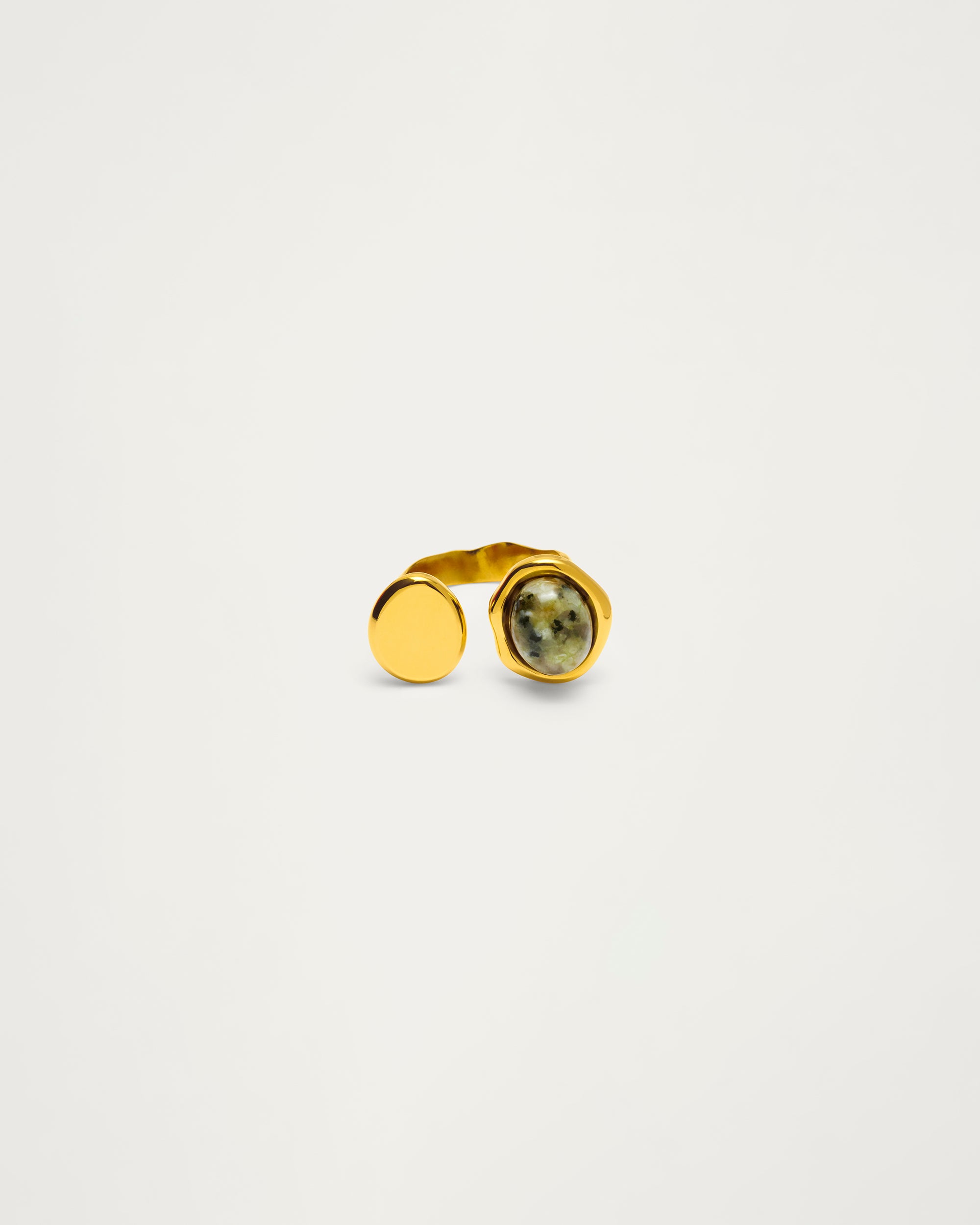 Gold Natural Stone Open Statement Ring